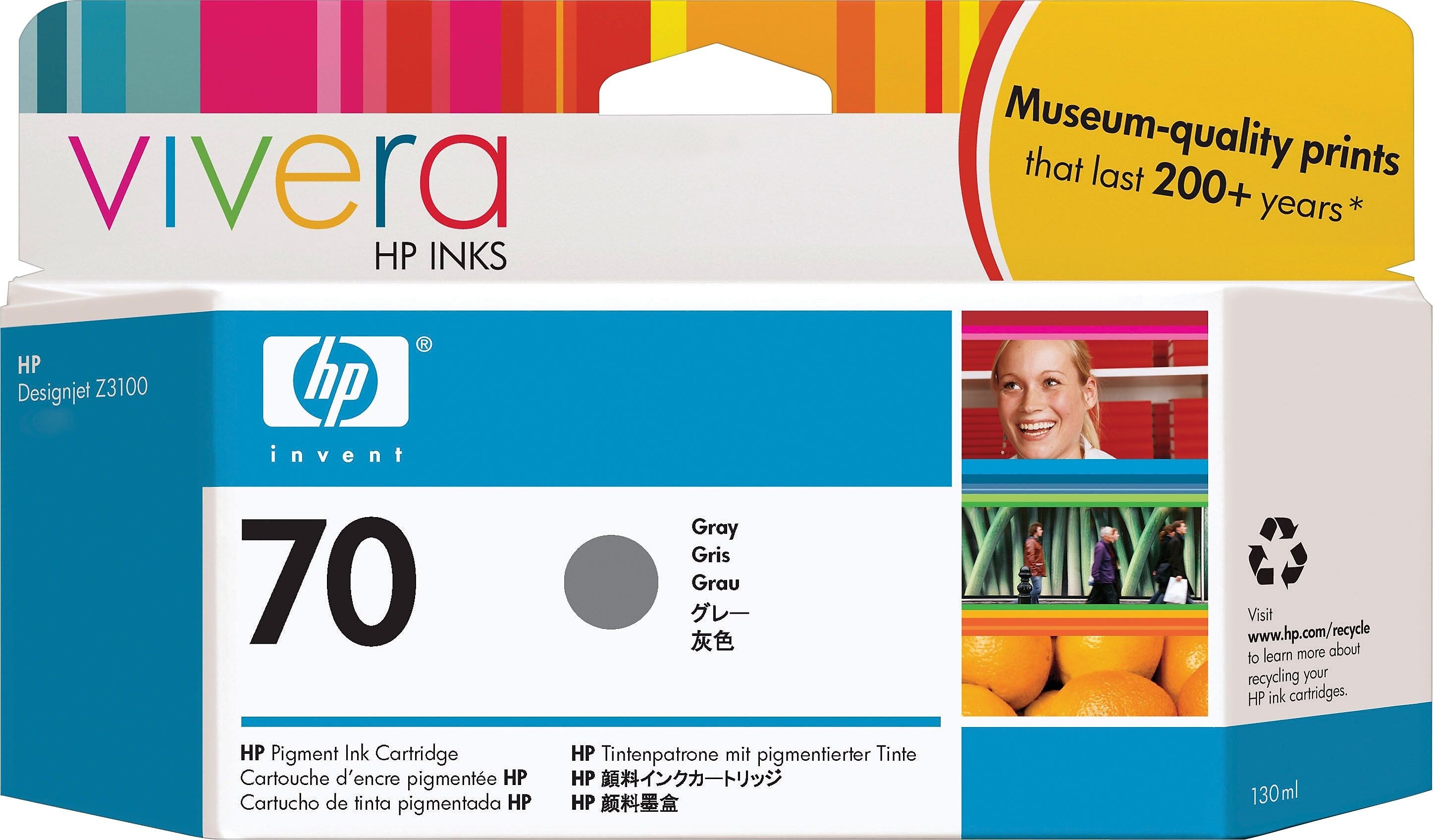 HP 70 Gray Standard Yield Ink Cartridge