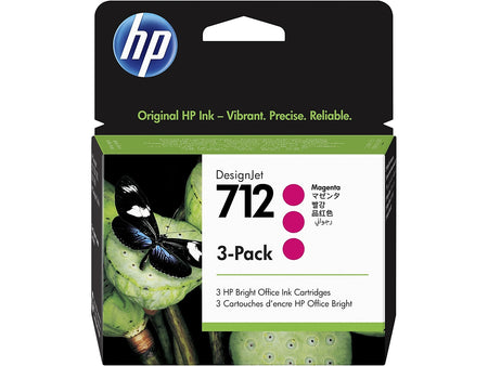 HP 712 Magenta Standard Yield Ink Cartridge, 3/Pack