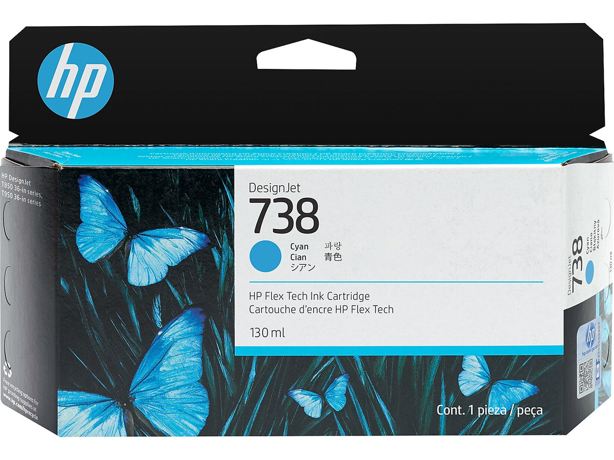 HP 738 Cyan Standard Yield Ink Cartridge