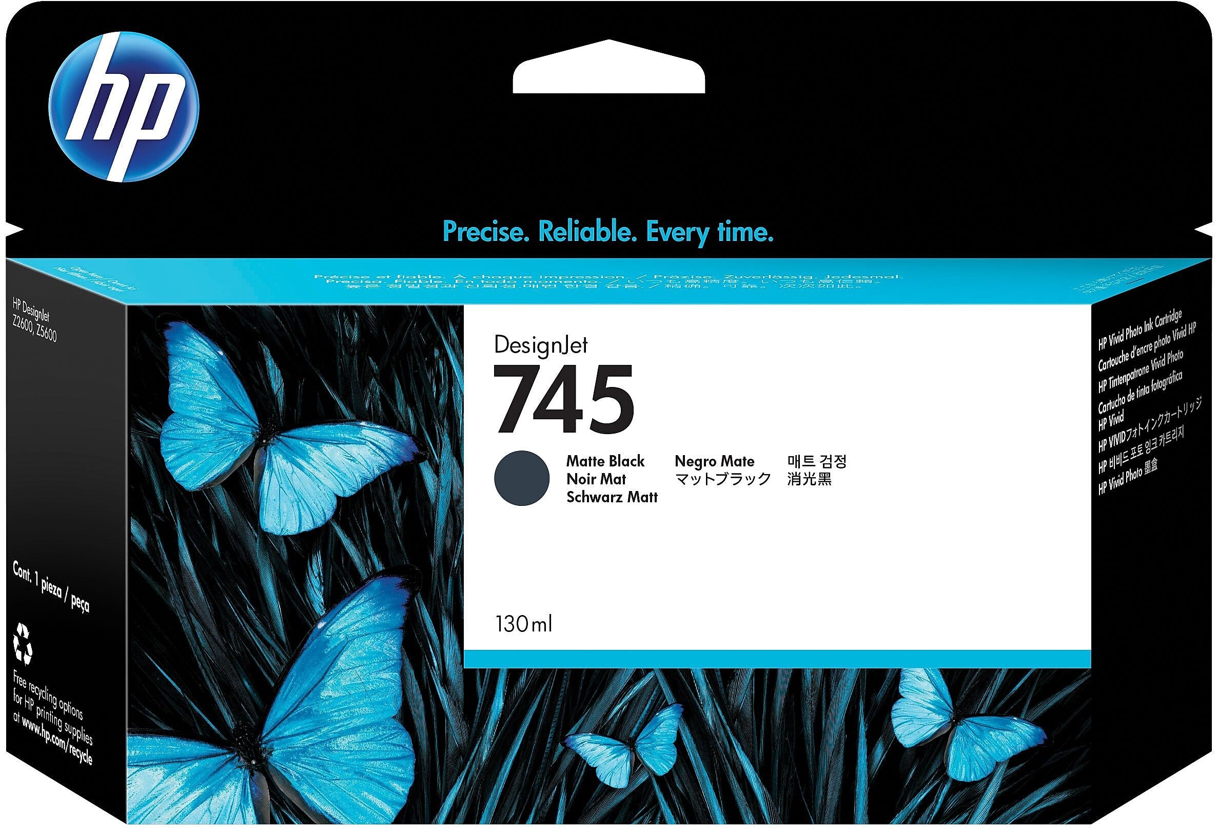 HP 745 Black Matte Standard Yield Ink Cartridge