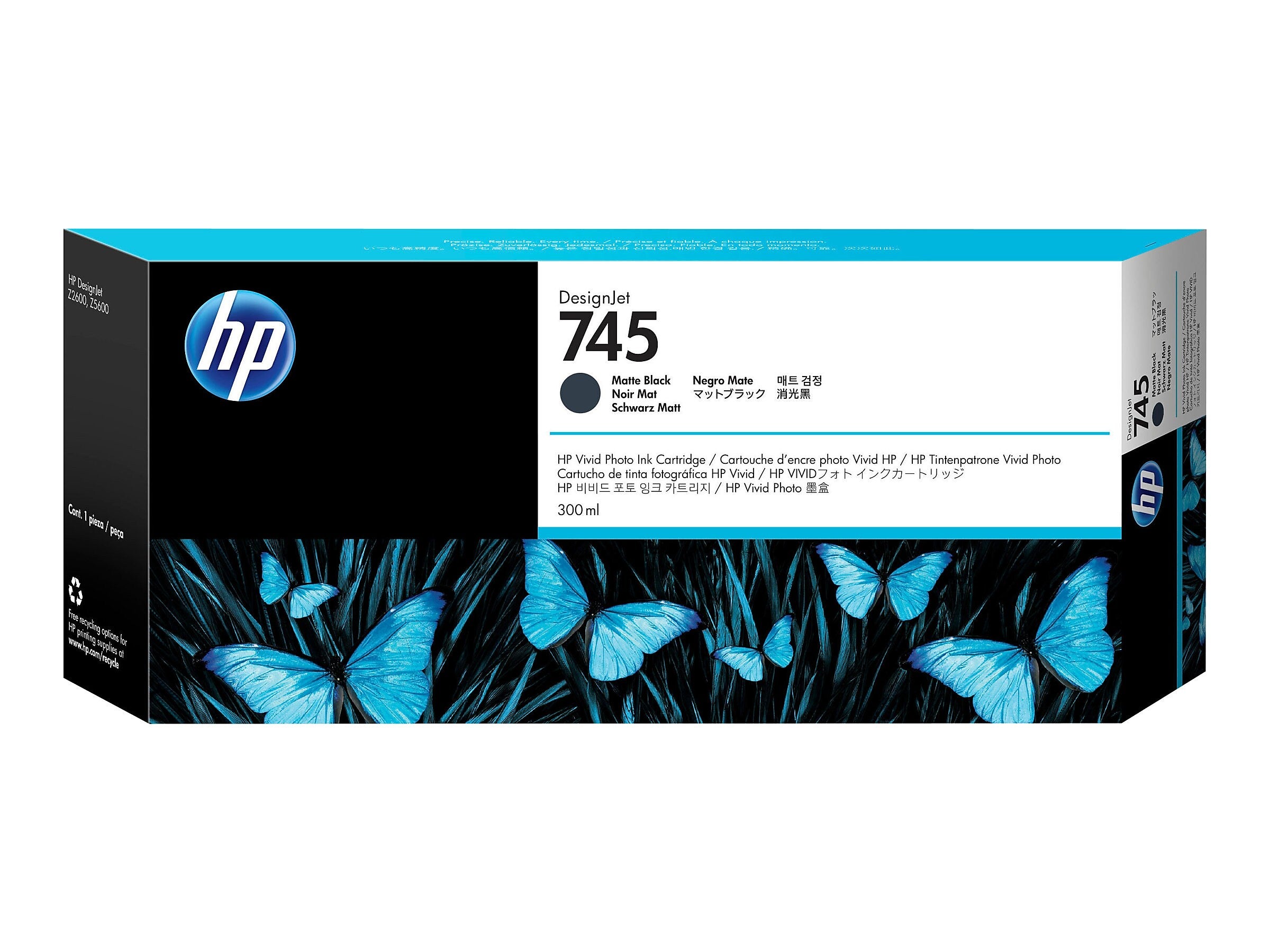 HP 745 Black Matte Standard Yield Ink Cartridge