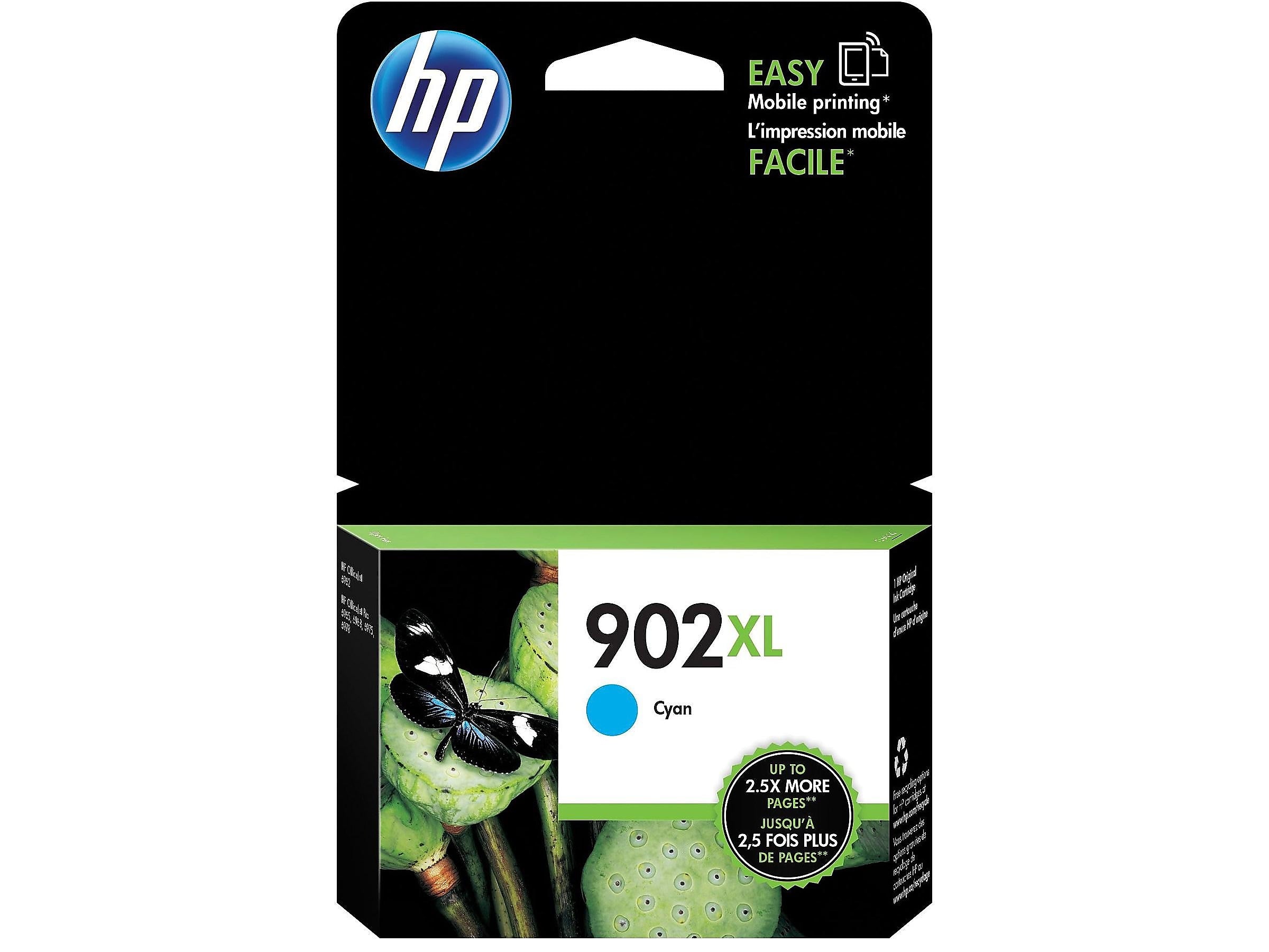 HP 902XL Cyan High Yield Ink Cartridge , print up to 750 pages