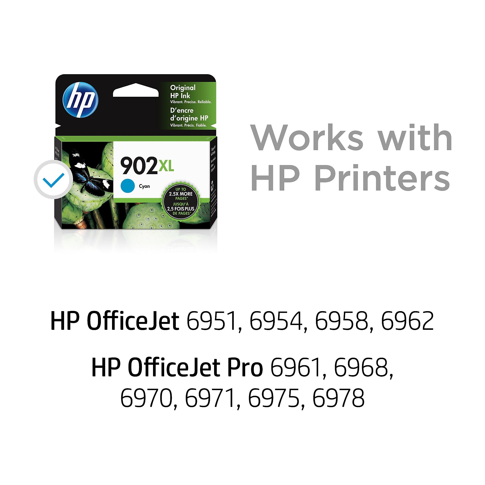 HP 902XL Cyan High Yield Ink Cartridge , print up to 750 pages