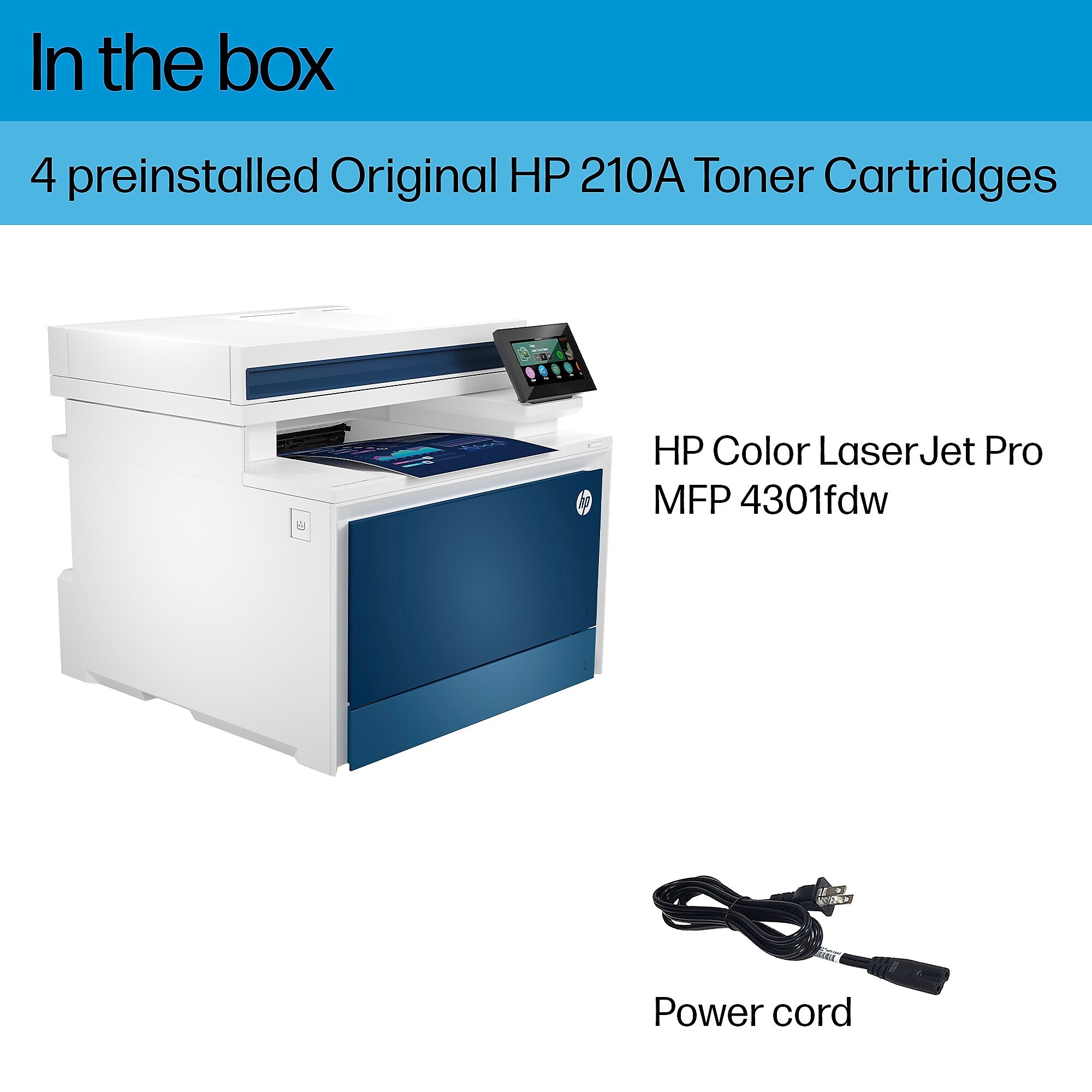 HP Color LaserJet Pro MFP 4301fdw Wireless All-in-One Printer, Scan, Copy, Fax, Mobile Print, Best for Small Teams