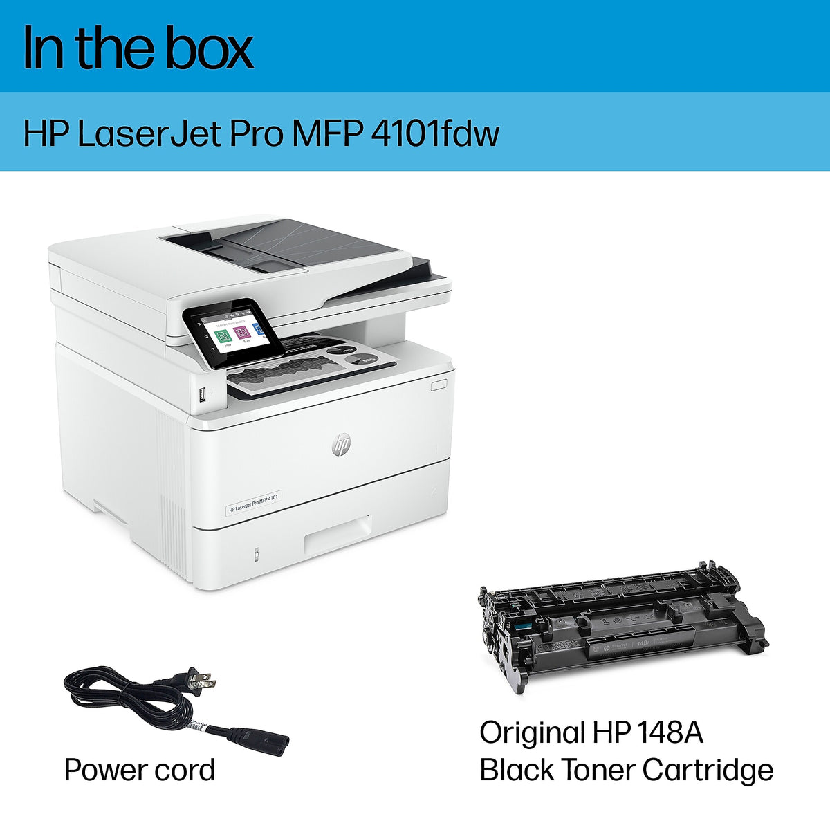 HP LaserJet Pro MFP 4101fdw Wireless All-in-One Printer, Scan, Copy, Fax, Fast Speeds, Secure, Best for Small Teams