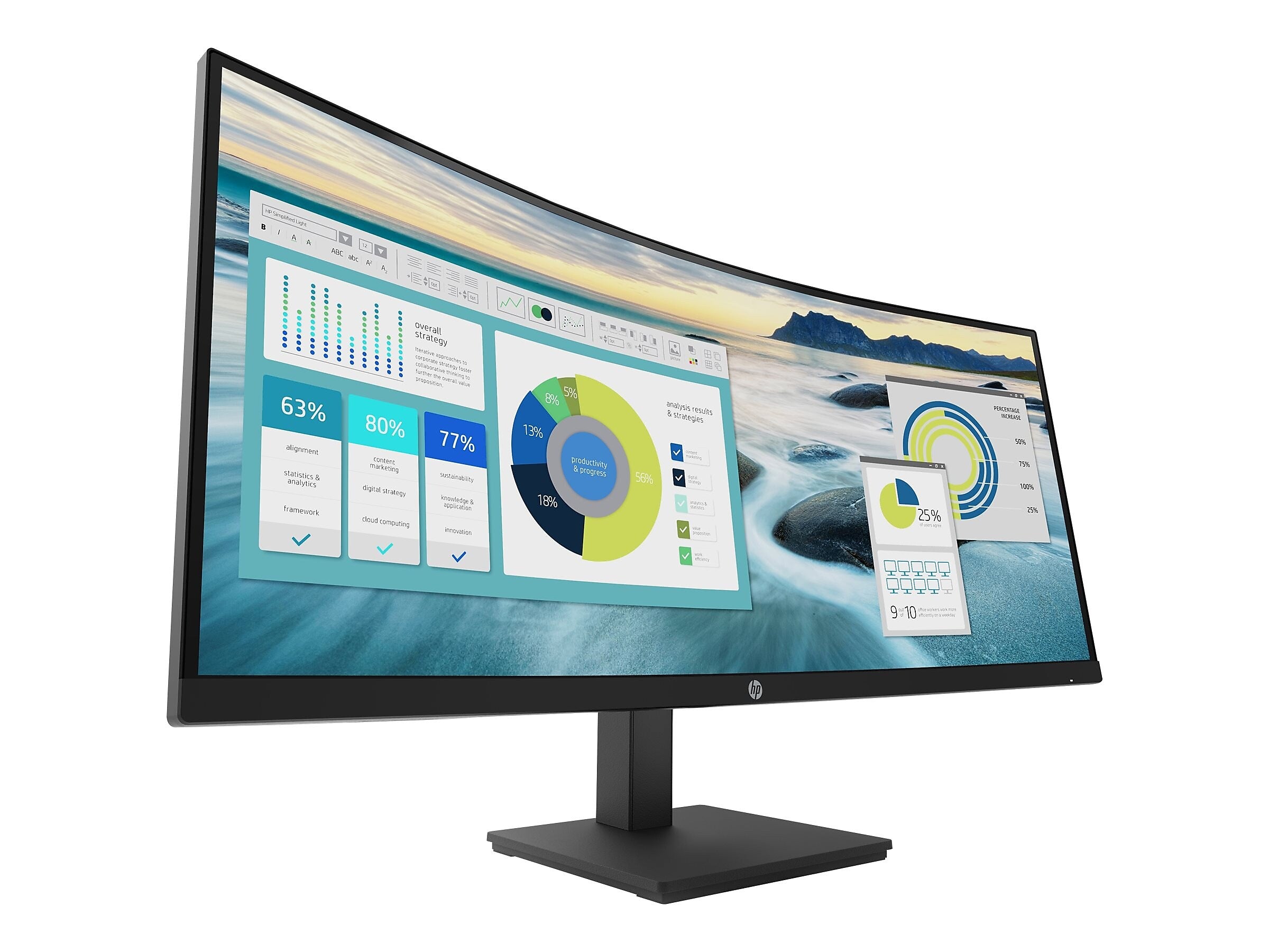 HP P34hc G4 34" Curved 60 Hz LED Monitor, Black