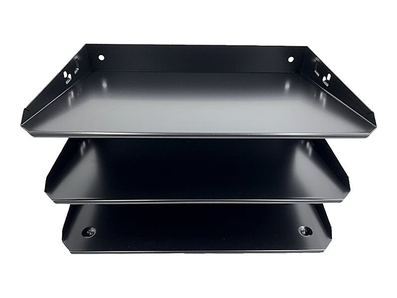 Huron 3-Compartment Steel File Organizer, Black