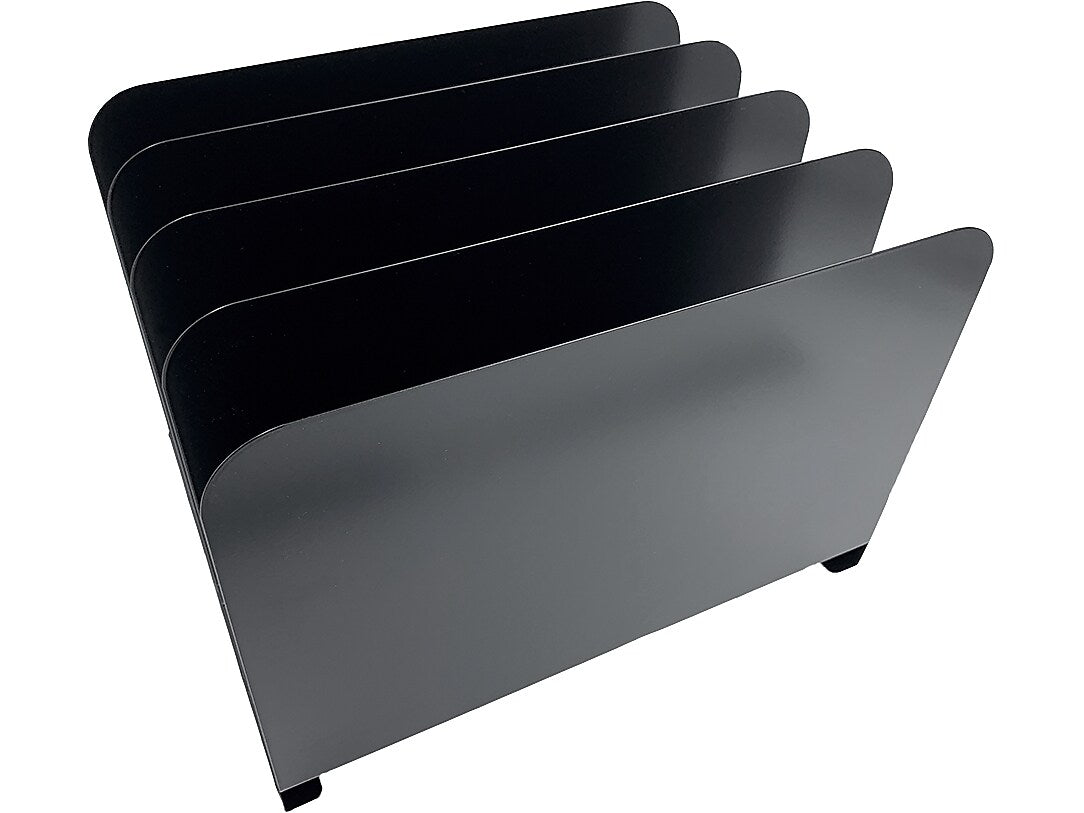 Huron 4-Compartment Steel File Organizer, Black