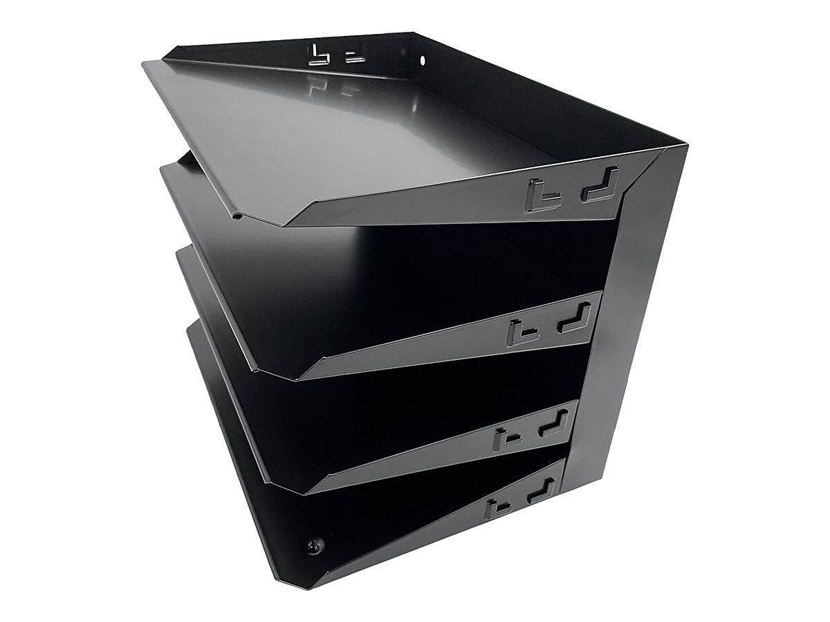 Huron 4-Compartment Steel File Organizer, Black