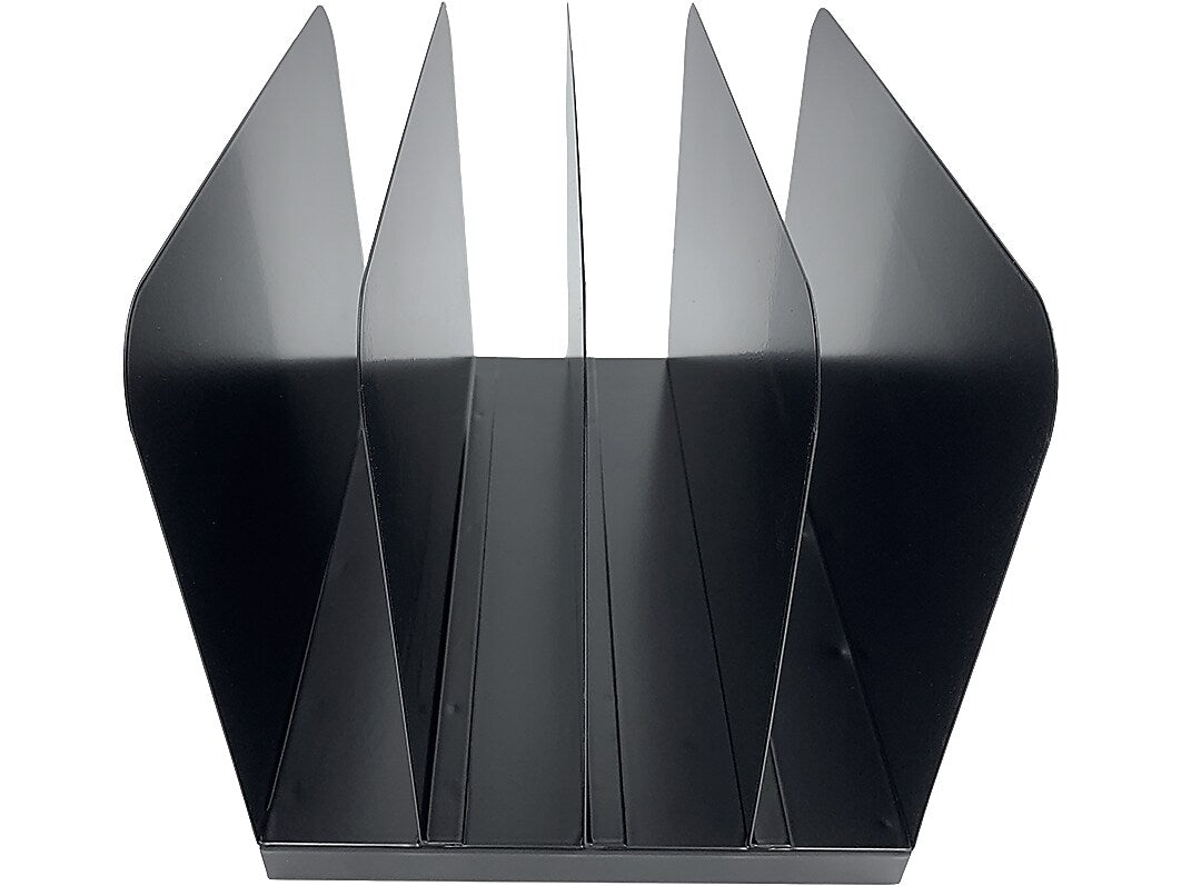 Huron 4-Compartment Steel File Organizer, Black