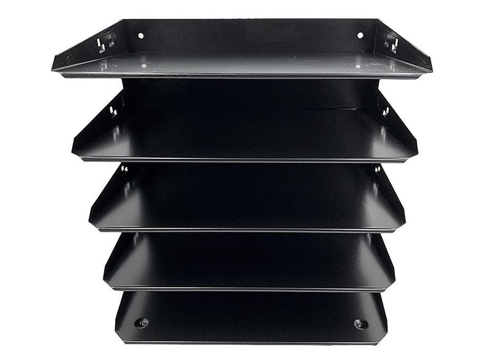 Huron 5-Compartment Steel File Organizer, Black