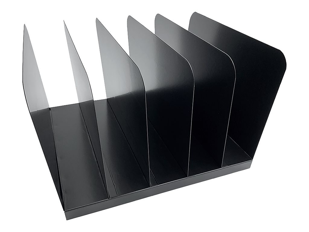 Huron 5-Compartment Steel File Organizer, Black