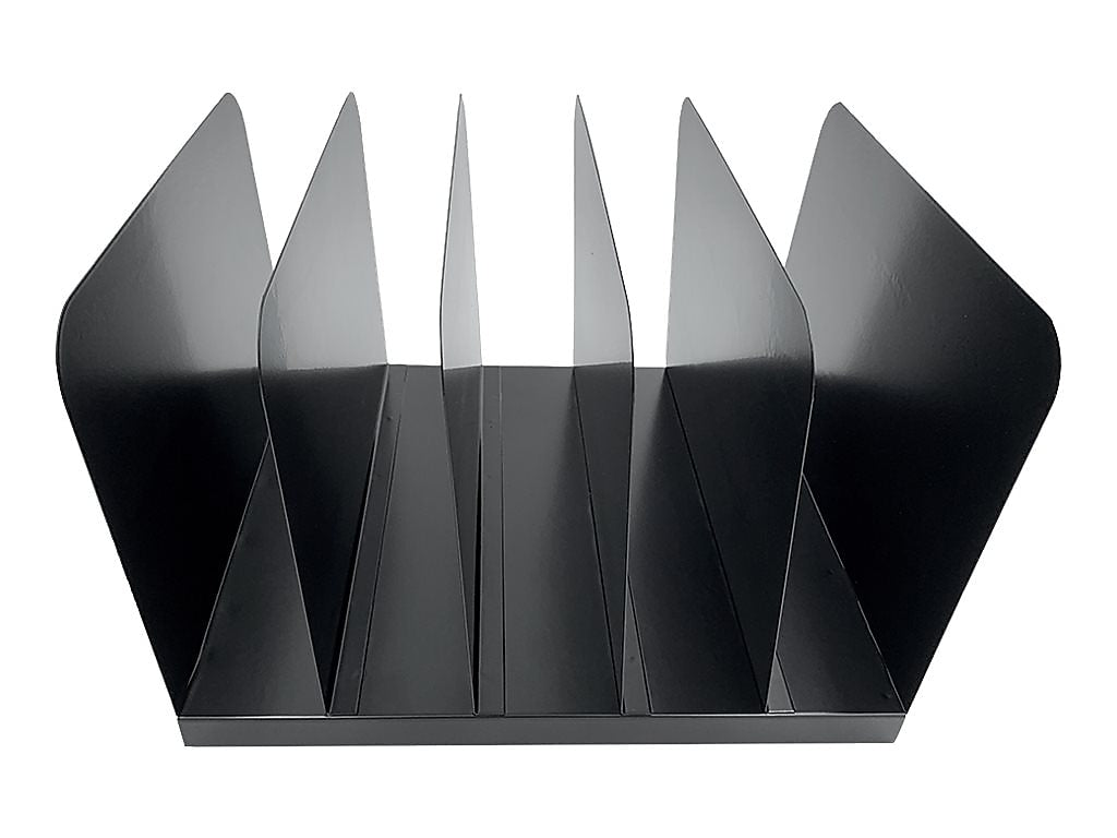 Huron 5-Compartment Steel File Organizer, Black