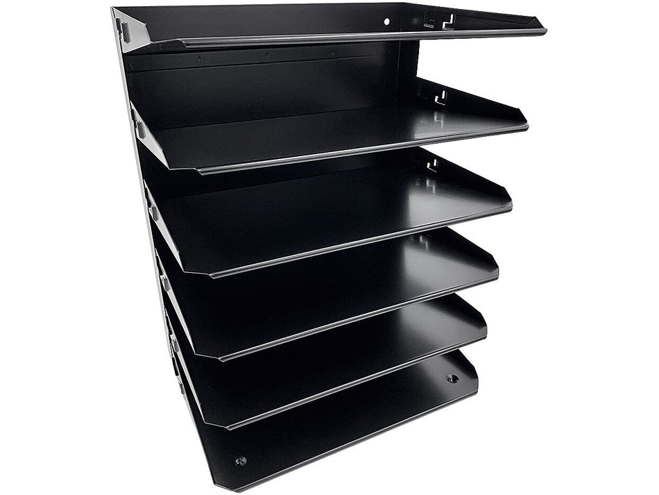 Huron 6-Compartment Steel File Organizer, Black