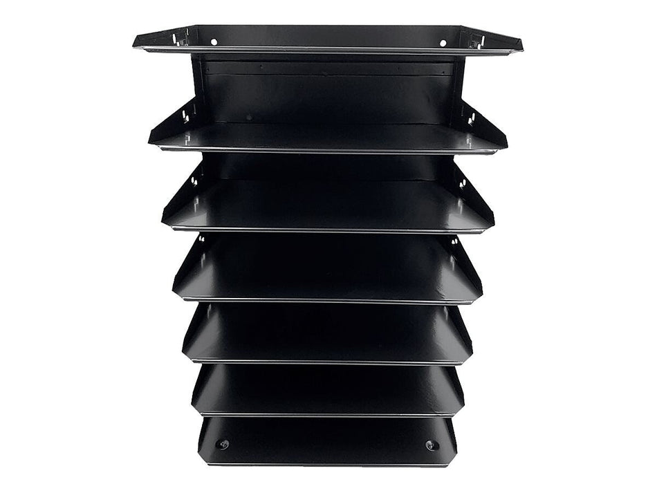 Huron 7-Compartment Steel File Organizer, Black