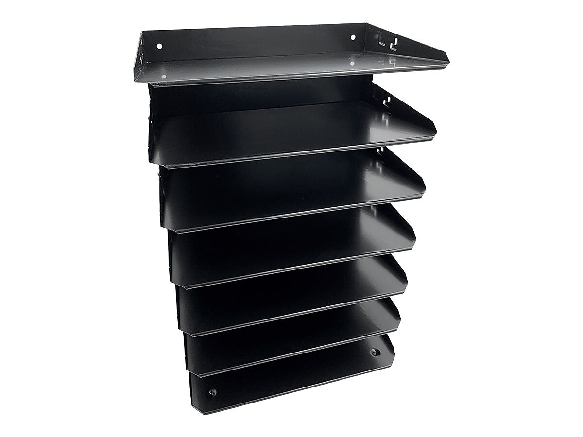Huron 7-Compartment Steel File Organizer, Black