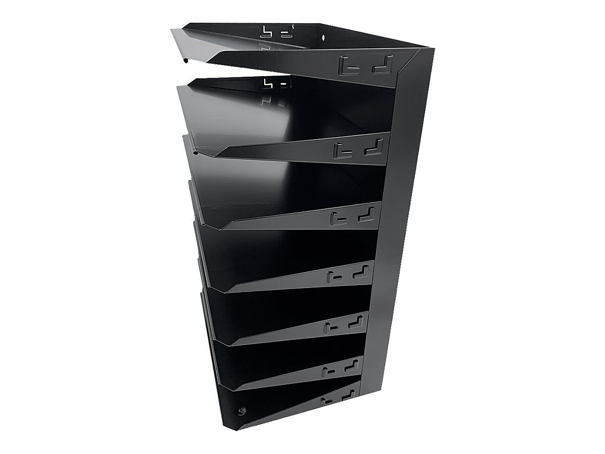 Huron 7-Compartment Steel File Organizer, Black