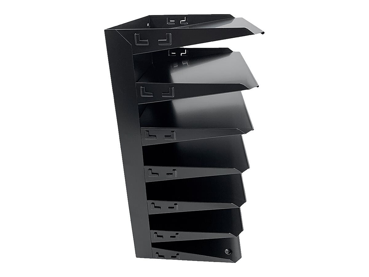 Huron 7-Compartment Steel File Organizer, Black