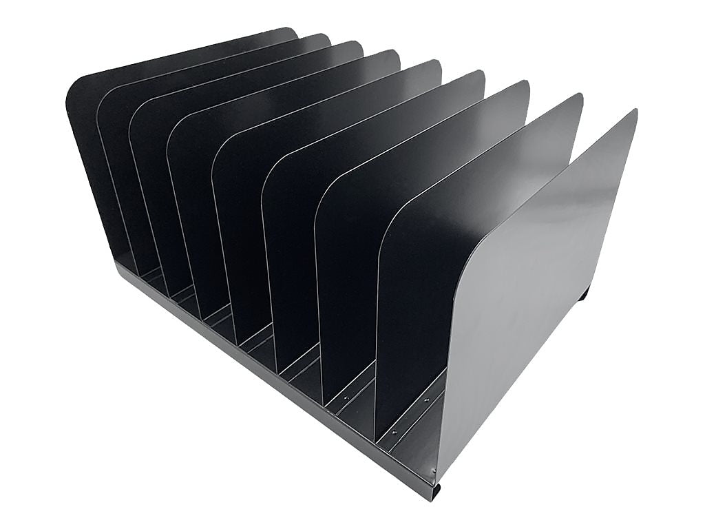 Huron 8-Compartment Steel File Organizer, Black