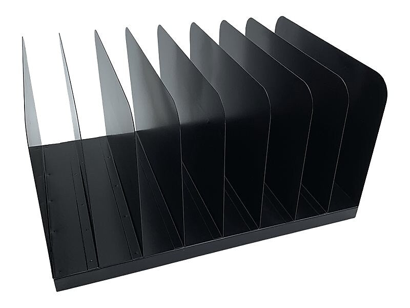 Huron 8-Compartment Steel File Organizer, Black
