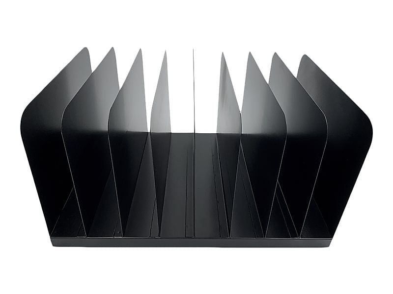Huron 8-Compartment Steel File Organizer, Black