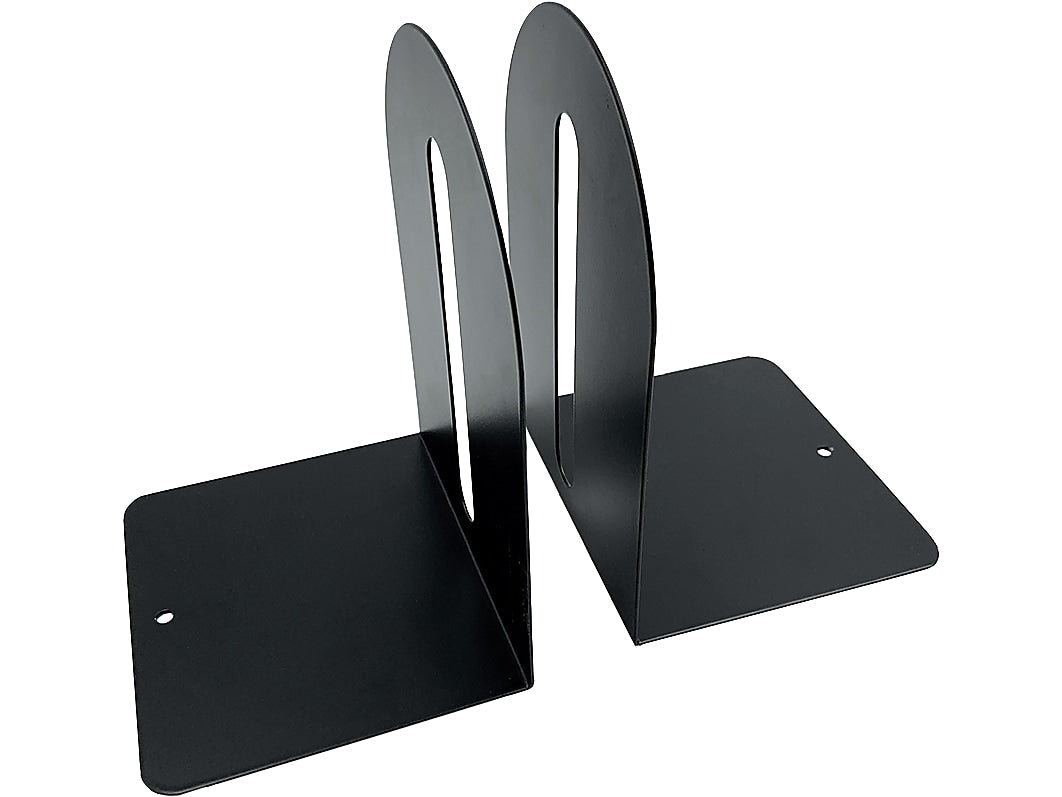 Huron Steel Book Ends, 7.25"H, Black