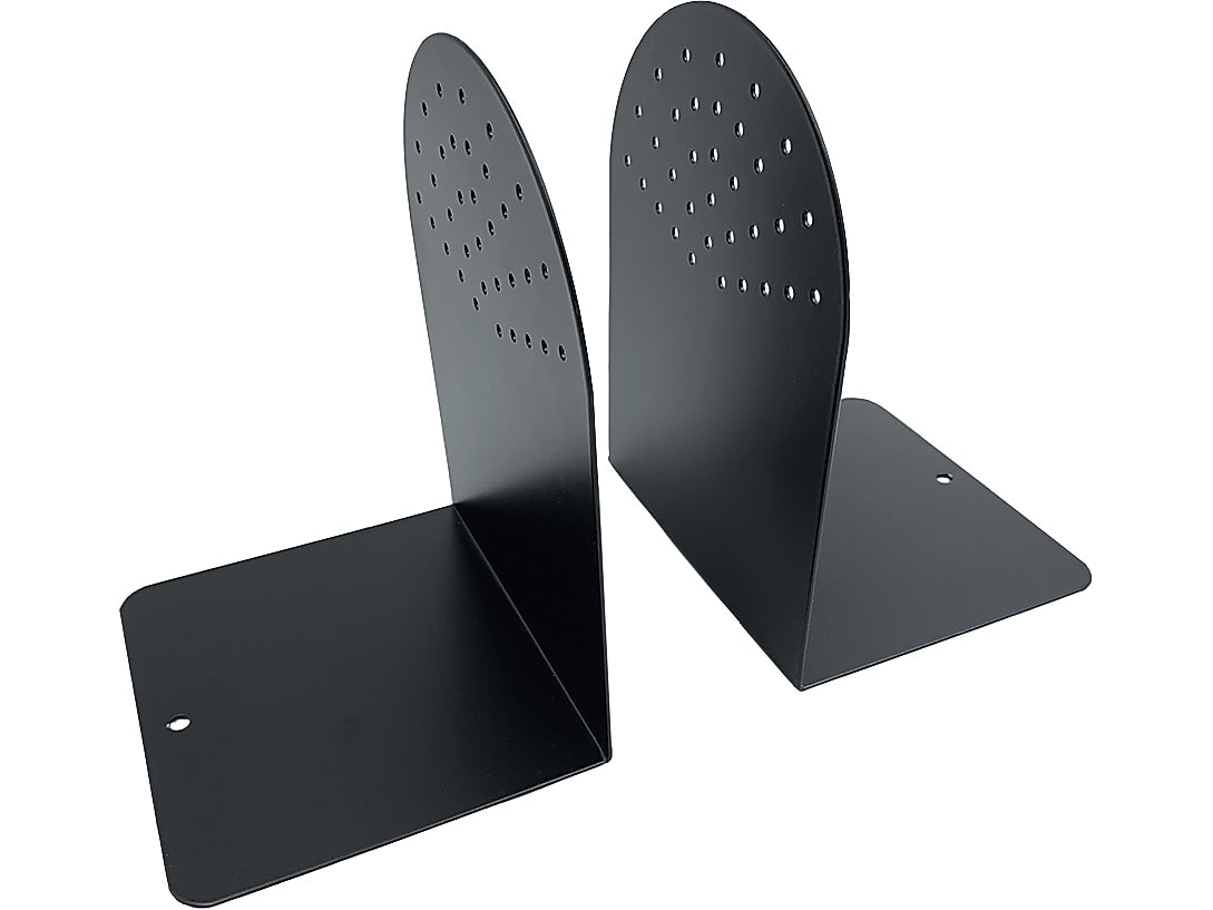 Huron Steel Book Ends, 7.25"H, Black