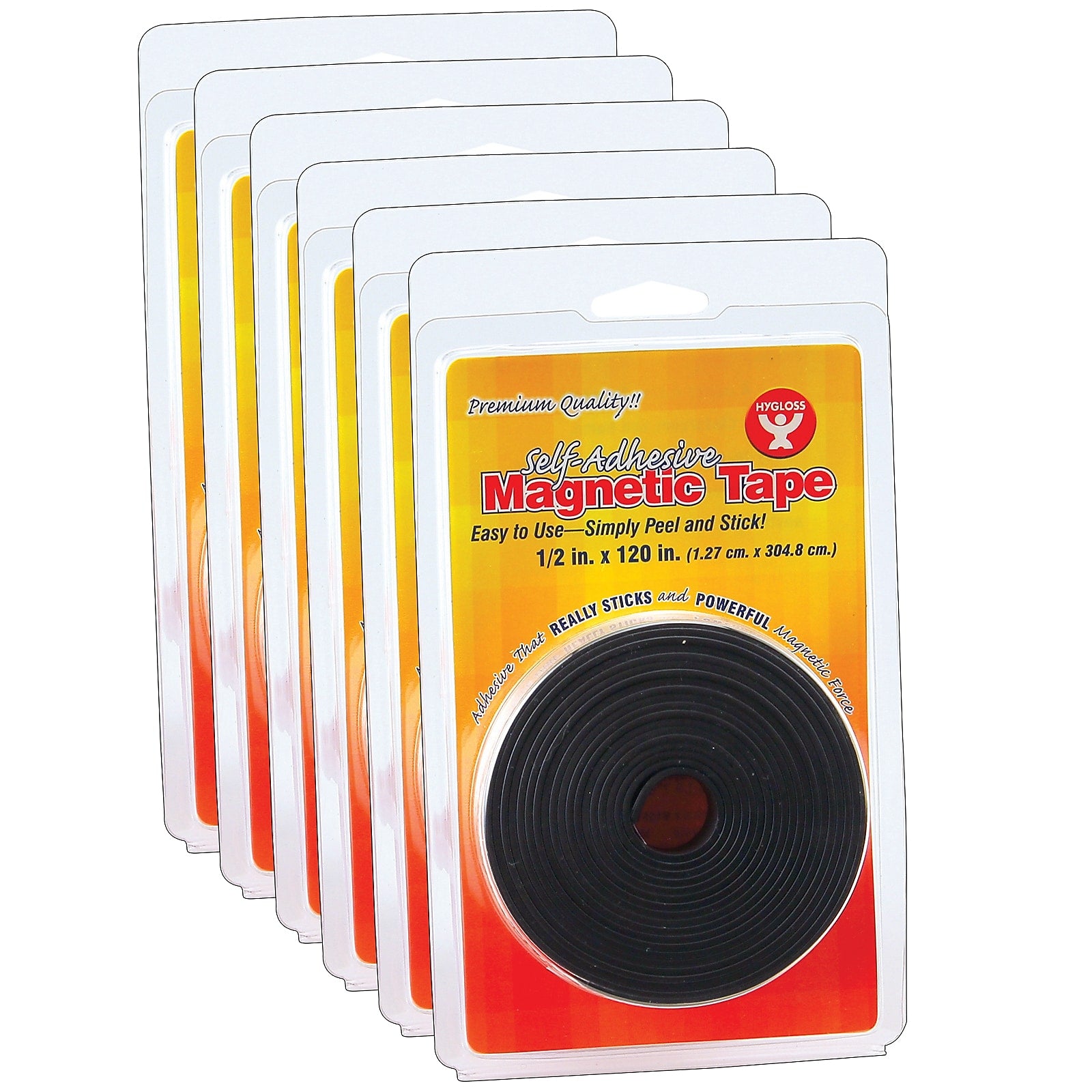 Hygloss Self-Adhesive Magnetic Tape Roll, 1/2