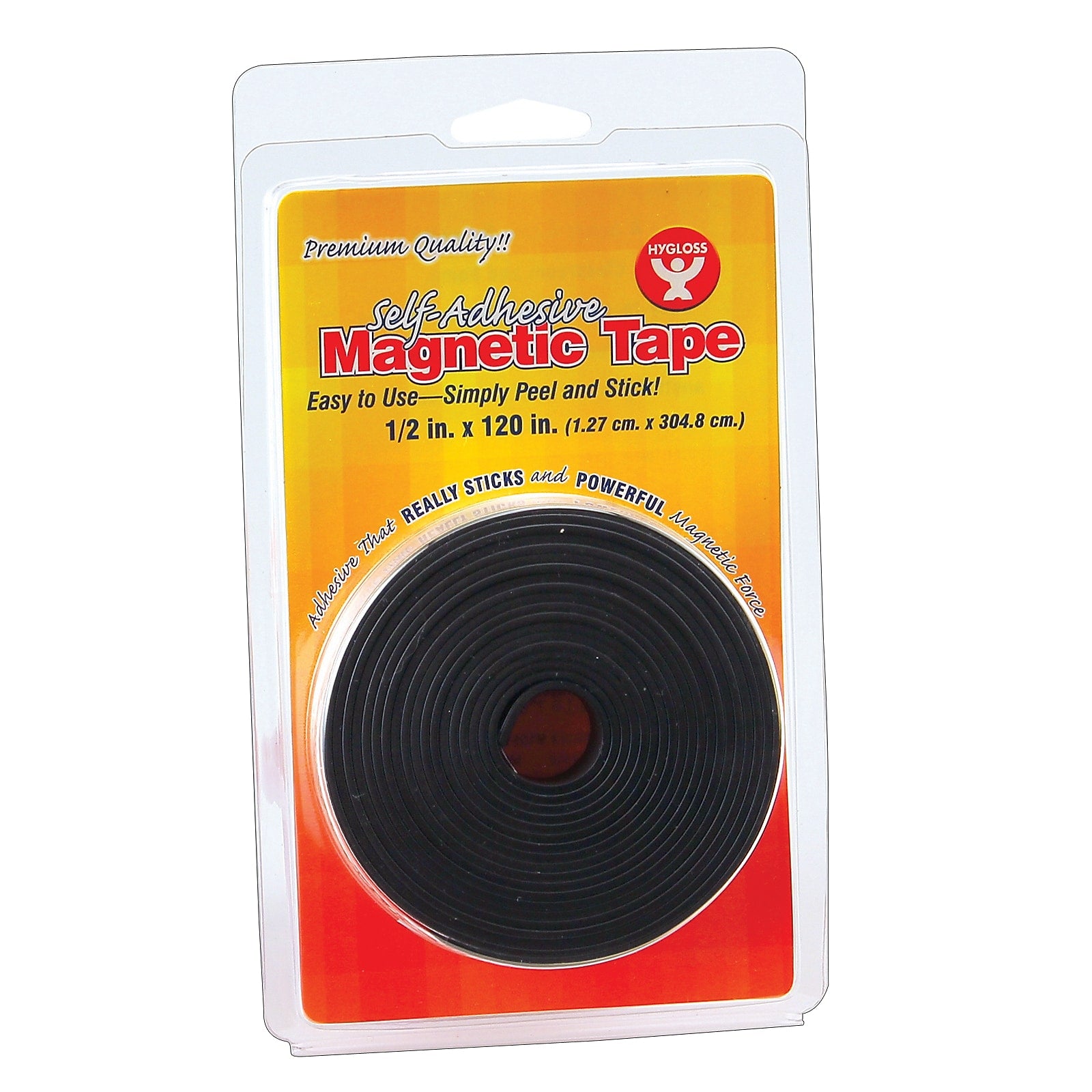 Hygloss Self-Adhesive Magnetic Tape Roll, 1/2