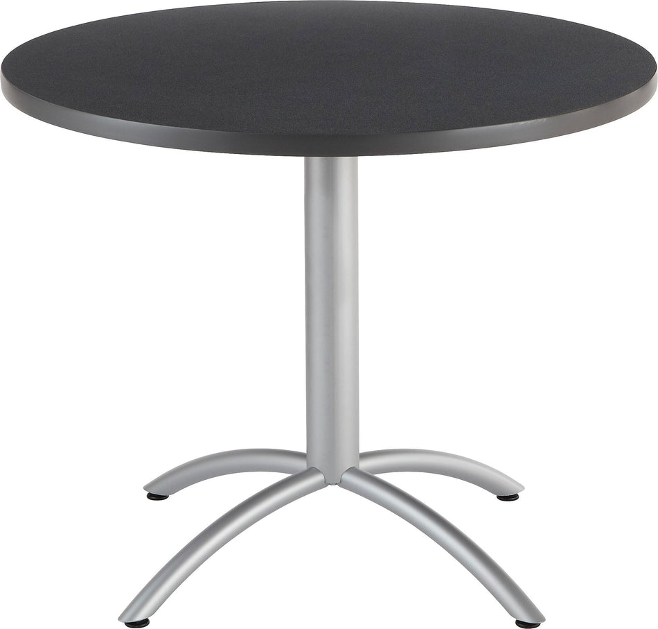 Iceberg CafeWorks 36" Round Cafe Table, Graphite/Silver, 30"H x 36"Diameter