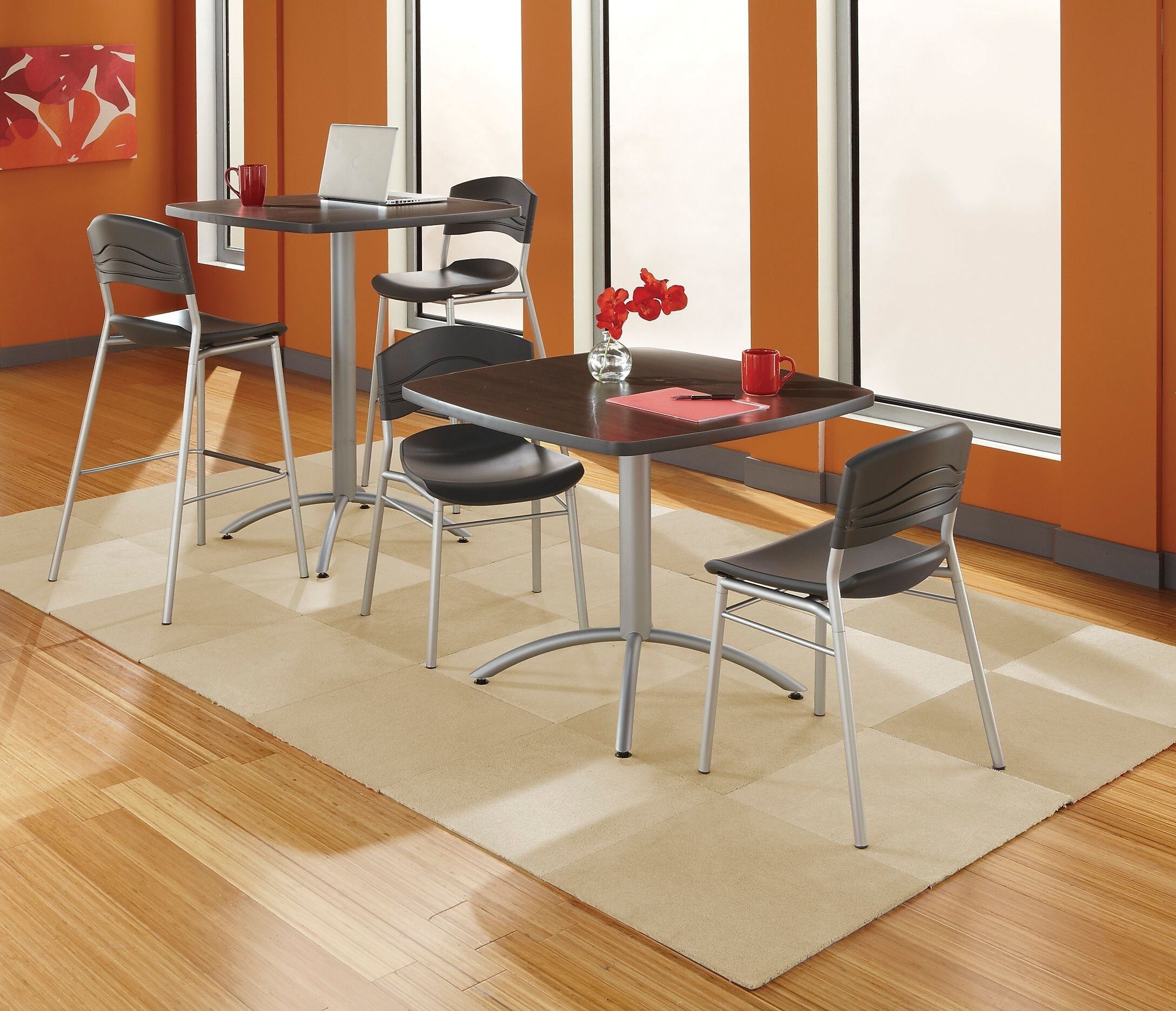 Iceberg® CafeWorks Cafe Table, 36'' Square, Walnut