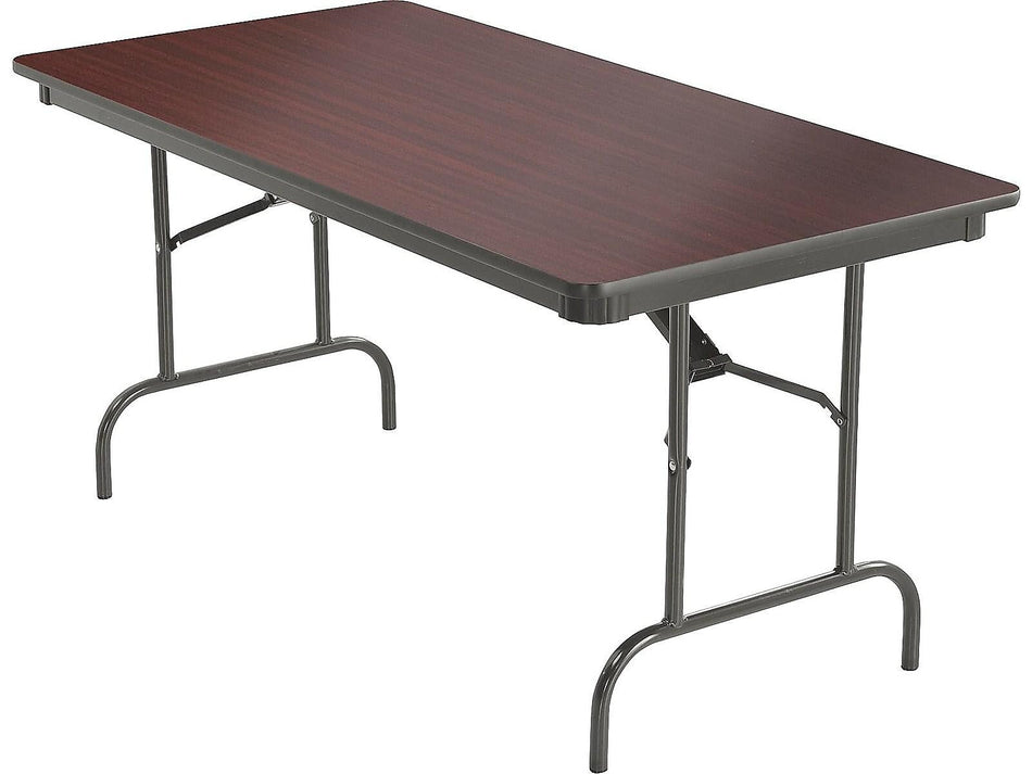 ICEBERG Premium Folding Table, 60" x 30", Mahogany