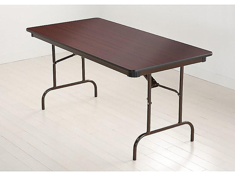 ICEBERG Premium Folding Table, 60" x 30", Mahogany