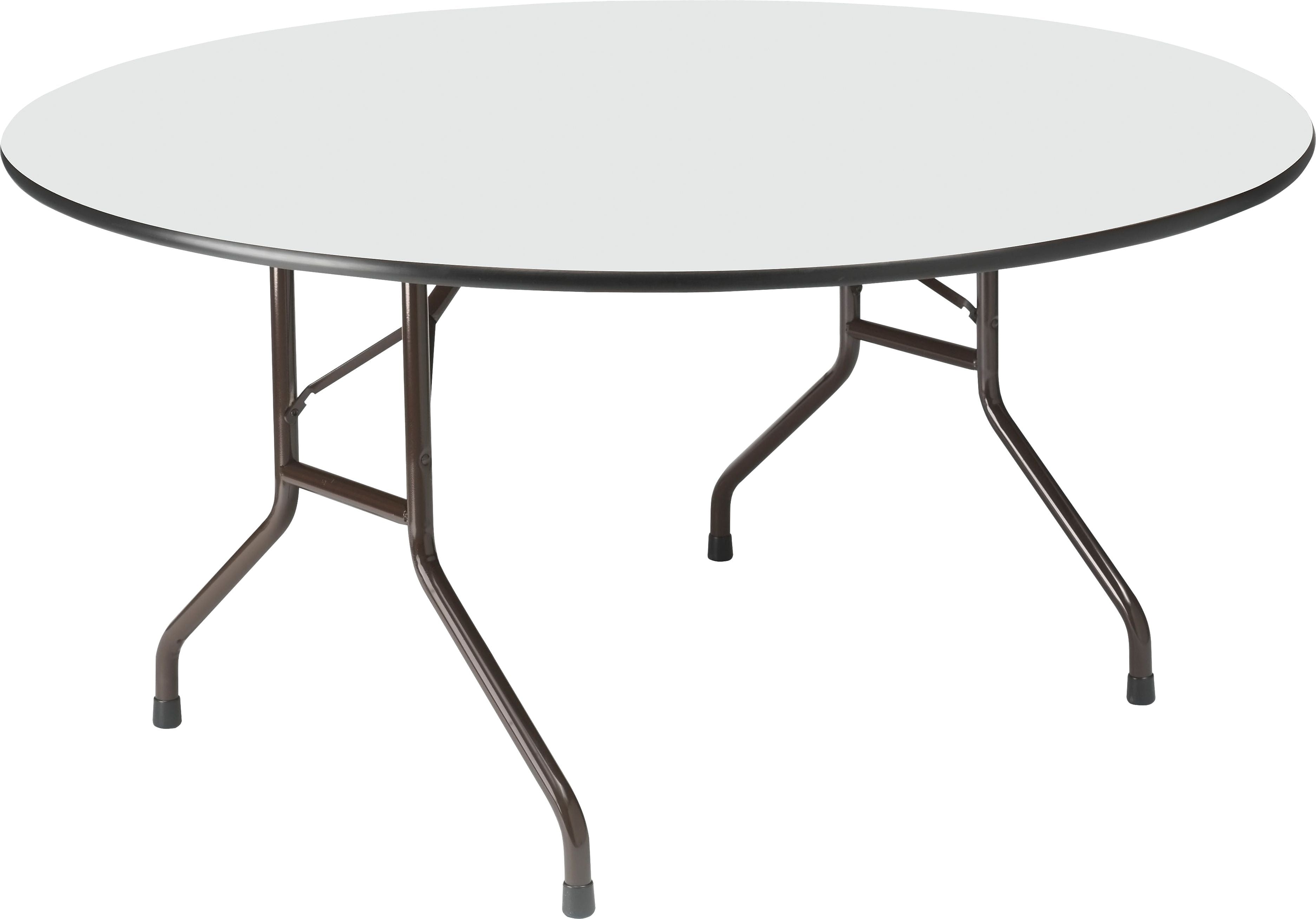 Iceberg Round Premium Wood Folding Table, Gray, 60