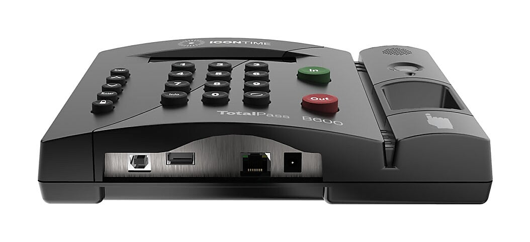 Icon Time TotalPass B600 Biometric Fingerprint Time Clock System, Black