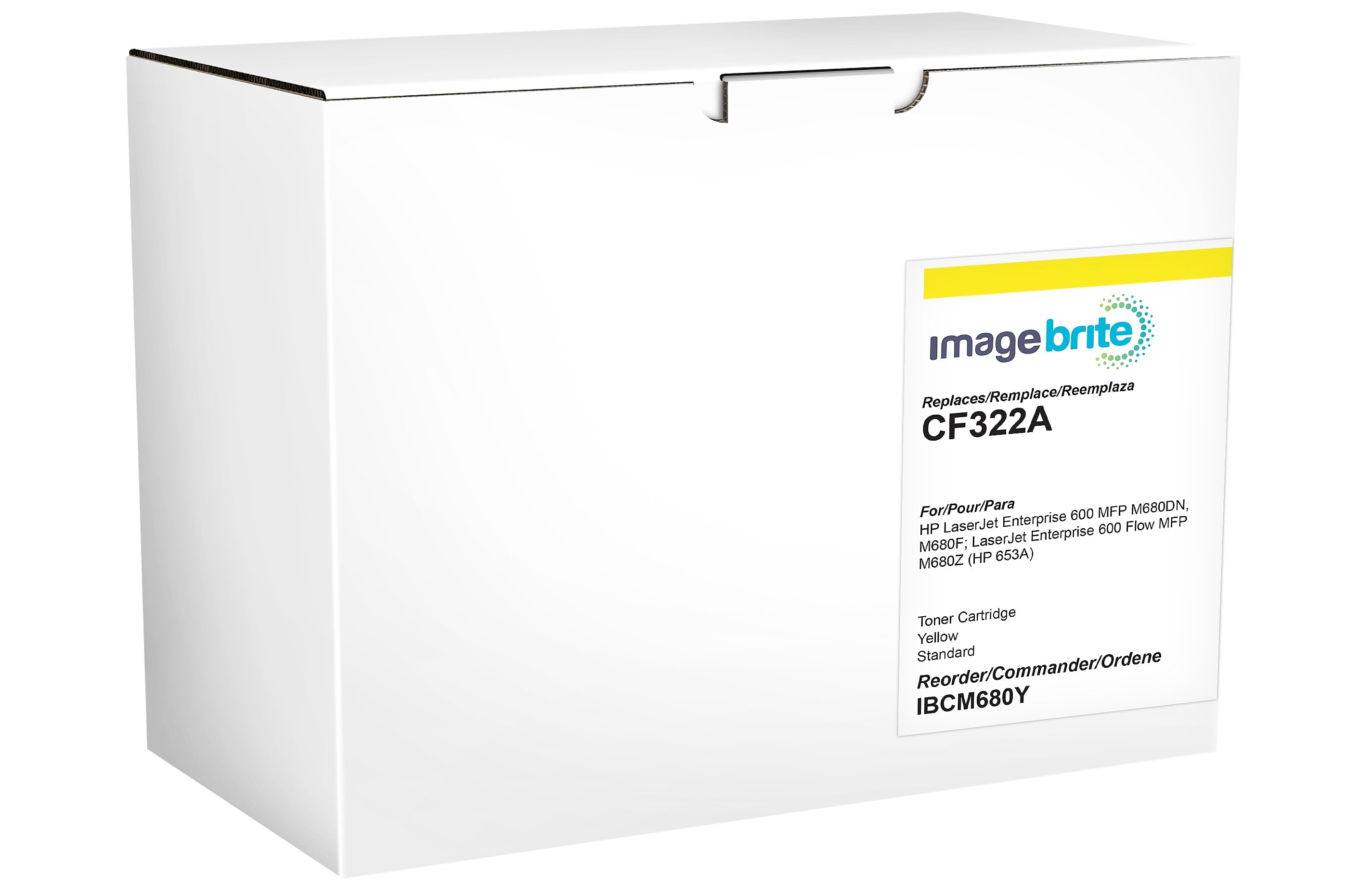 Image Brite Remanufactured Yellow Standard Yield Toner Cartridge Replacement for HP 653A