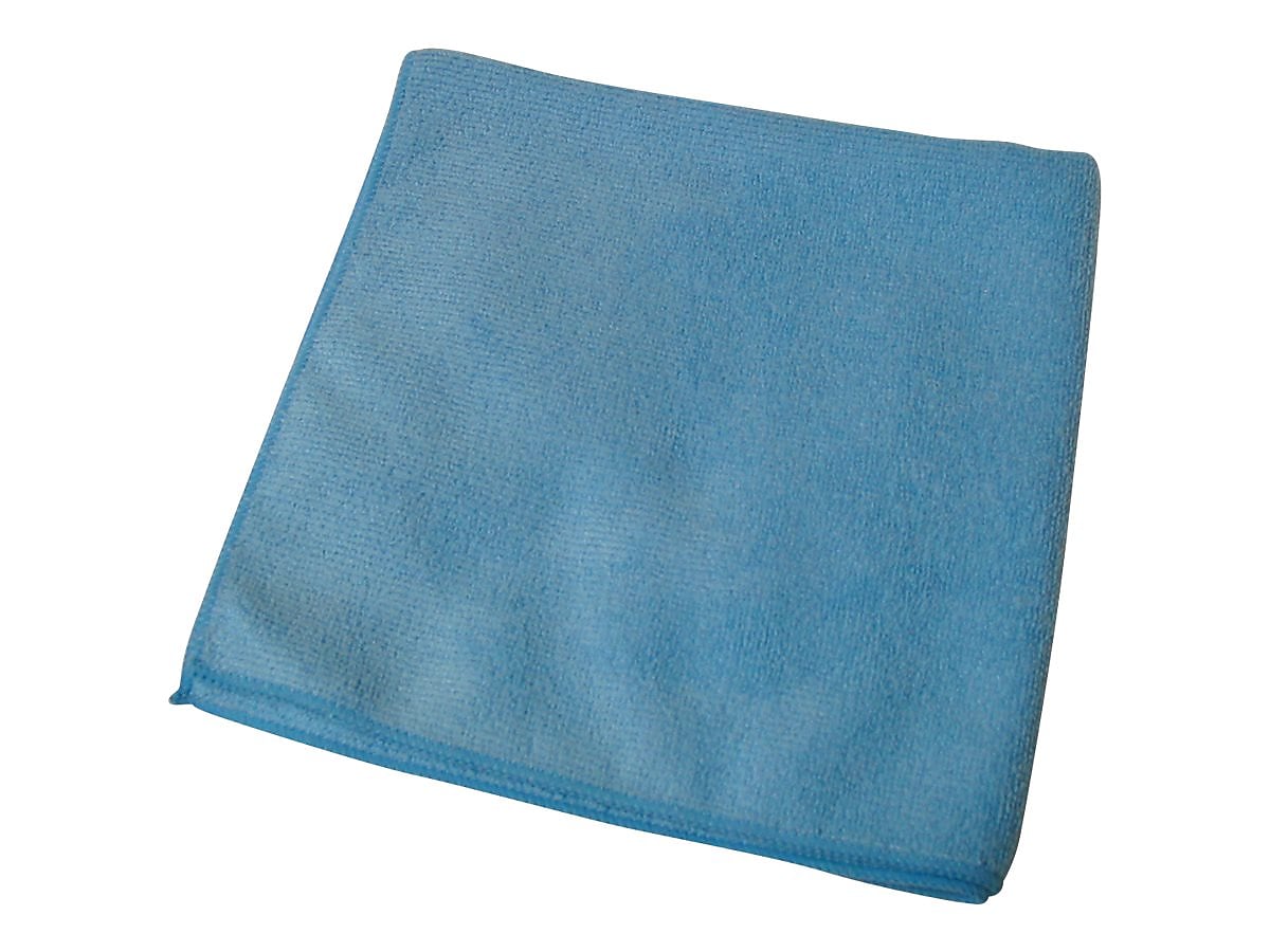 Impact Premium Weight Microfiber Dry Cloths, Blue, 12/Pack