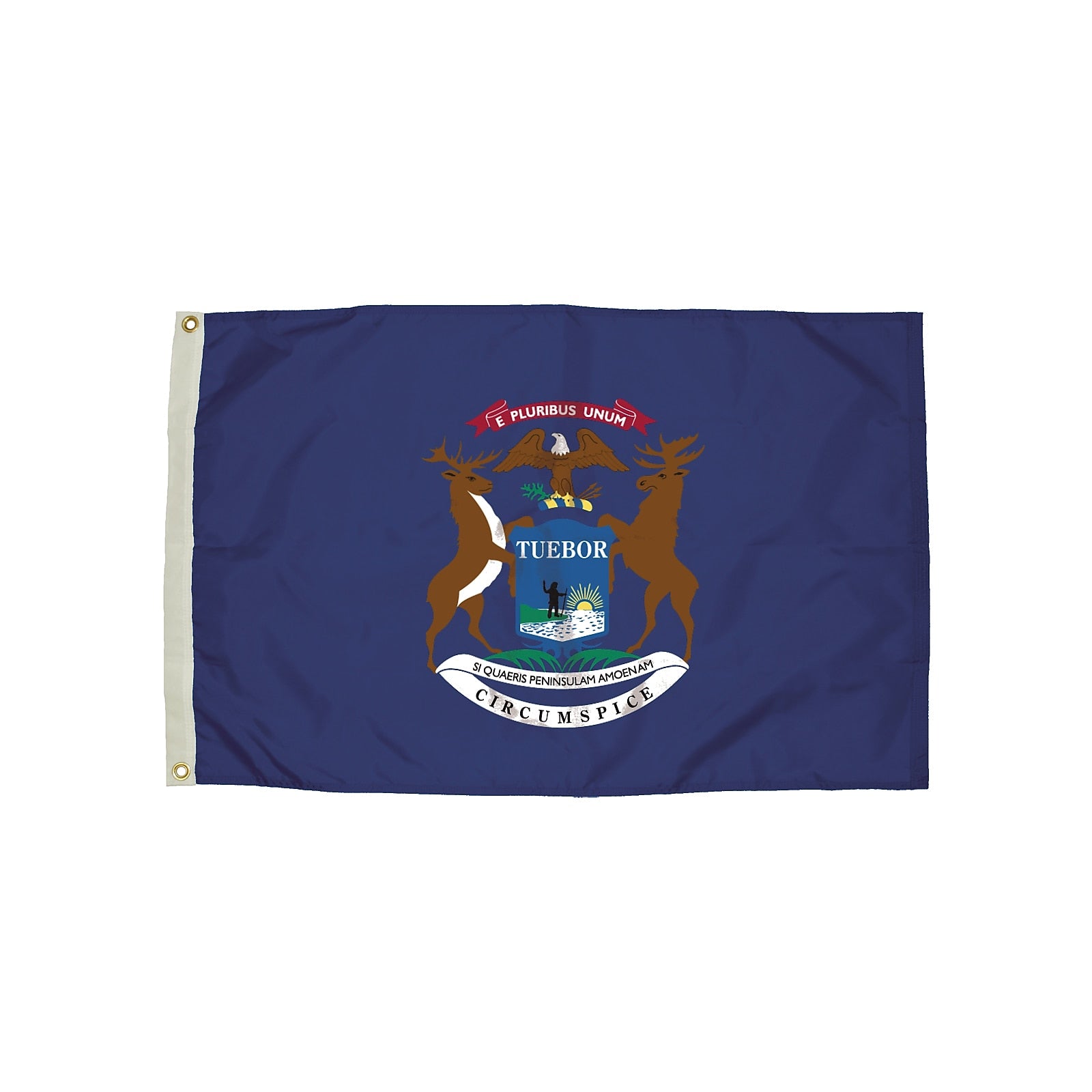 Independence Flag Nylon Michigan Flag with Heading and Grommets, 3x5 ft