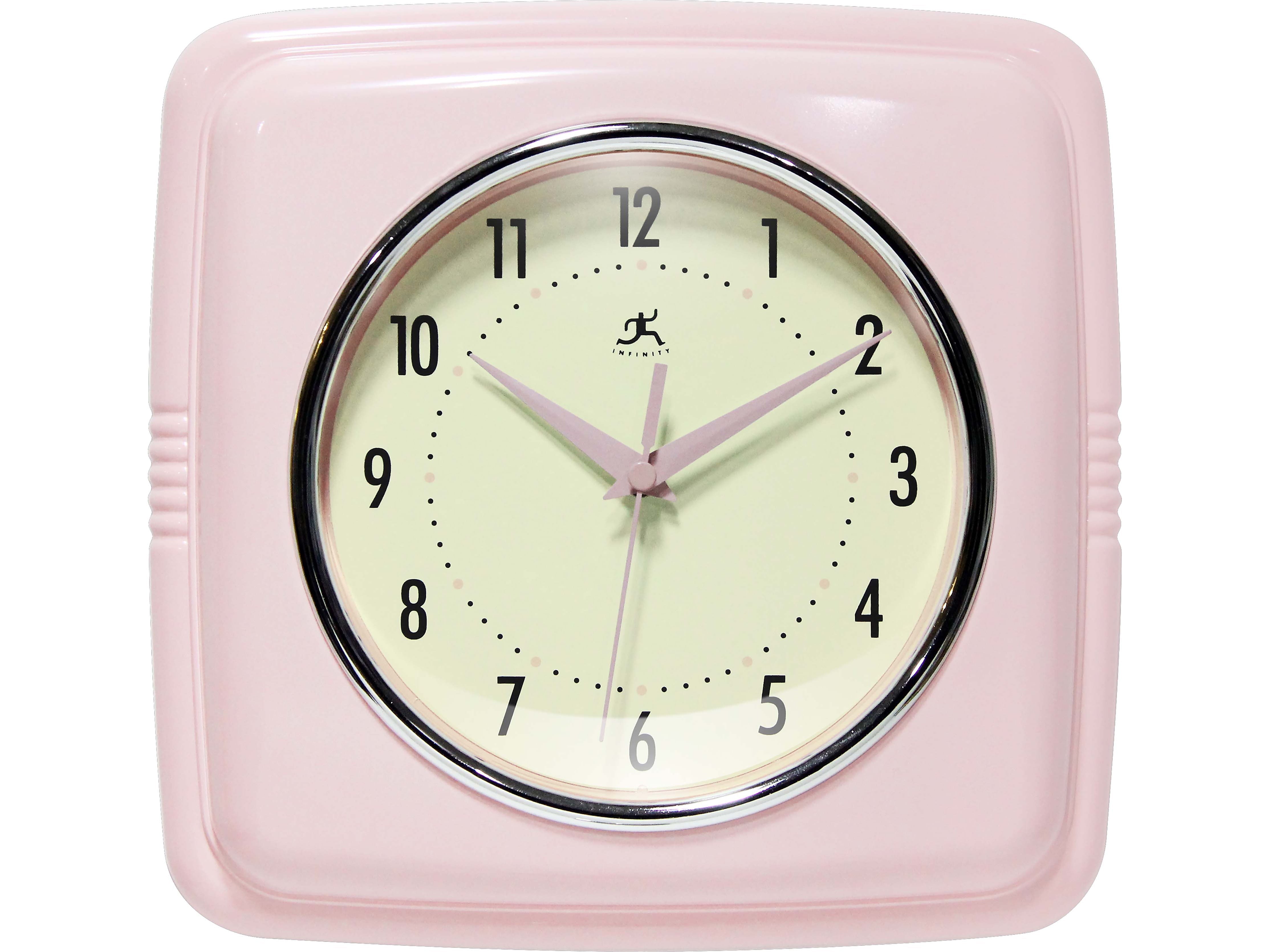 Infinity Instruments Square Retro Wall Clock, 9.25