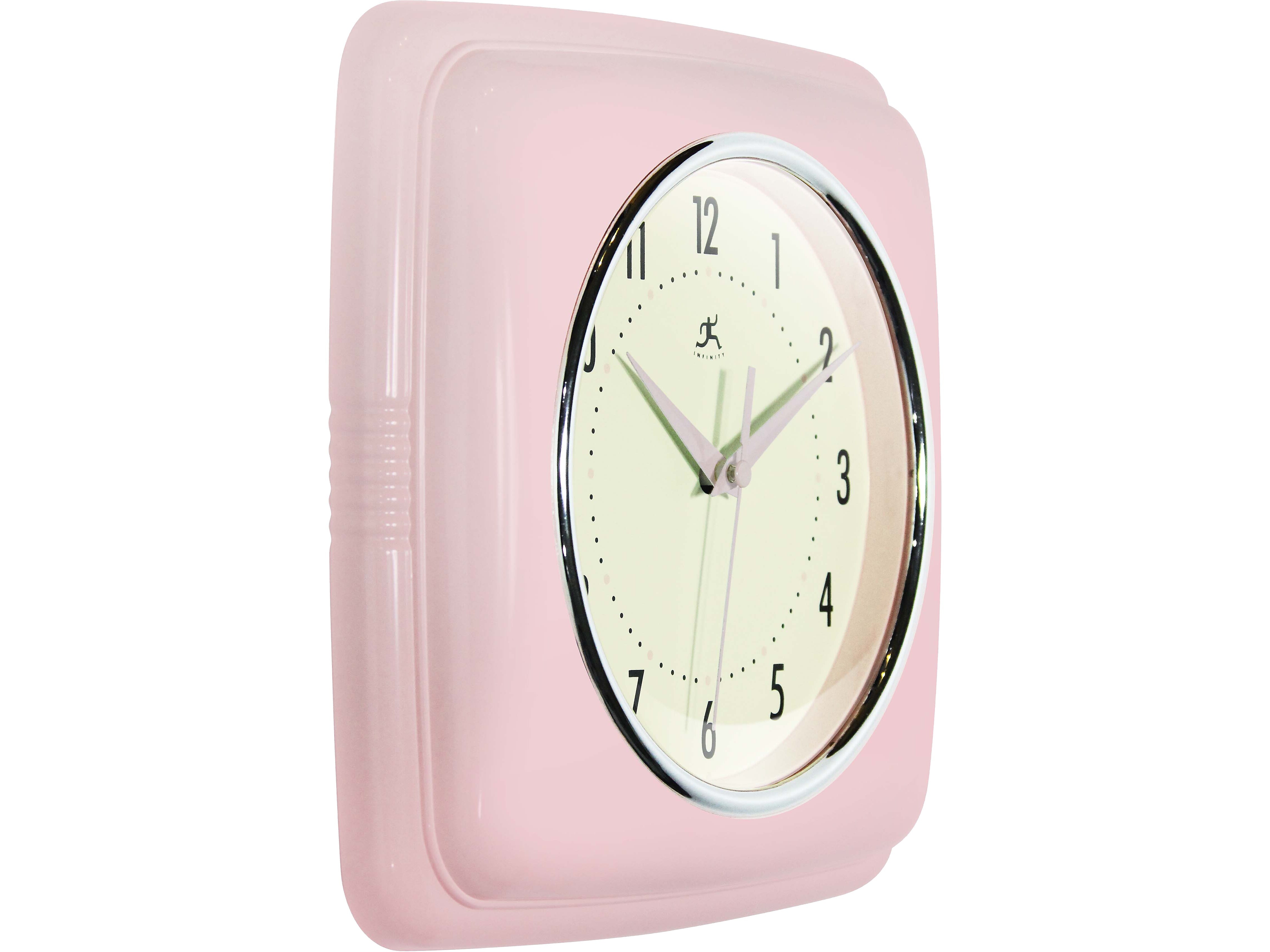 Infinity Instruments Square Retro Wall Clock, 9.25