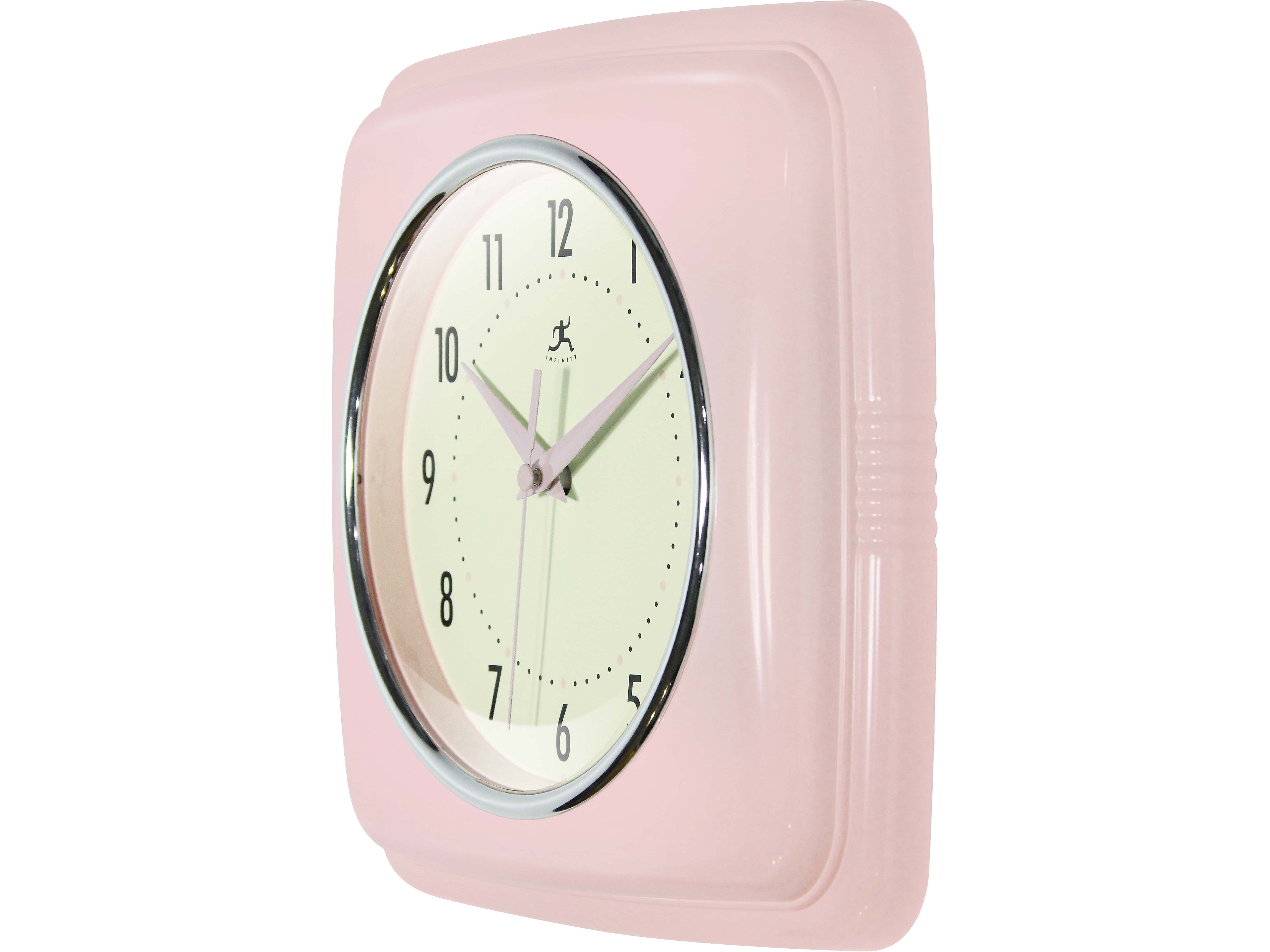 Infinity Instruments Square Retro Wall Clock, 9.25