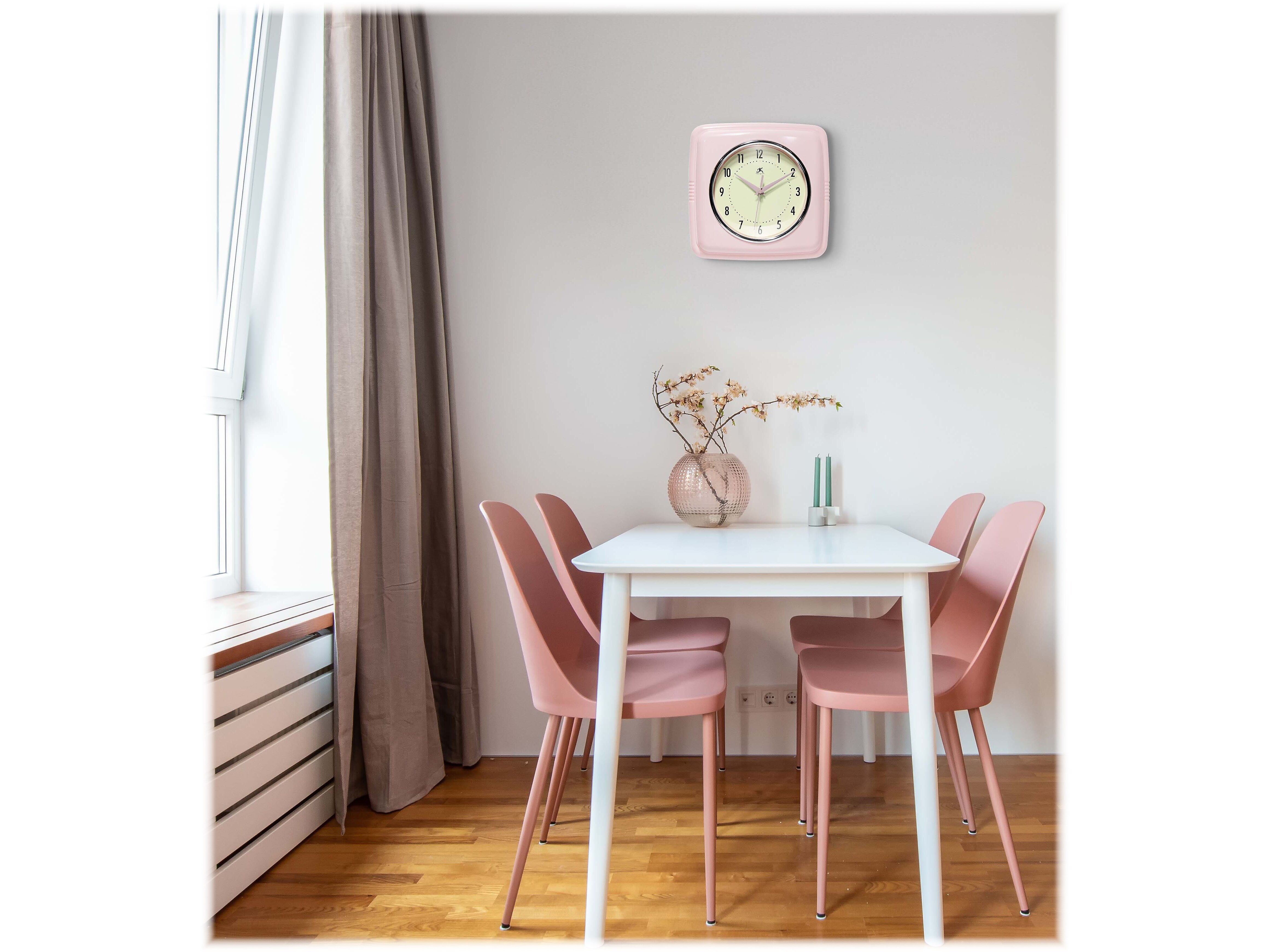 Infinity Instruments Square Retro Wall Clock, 9.25