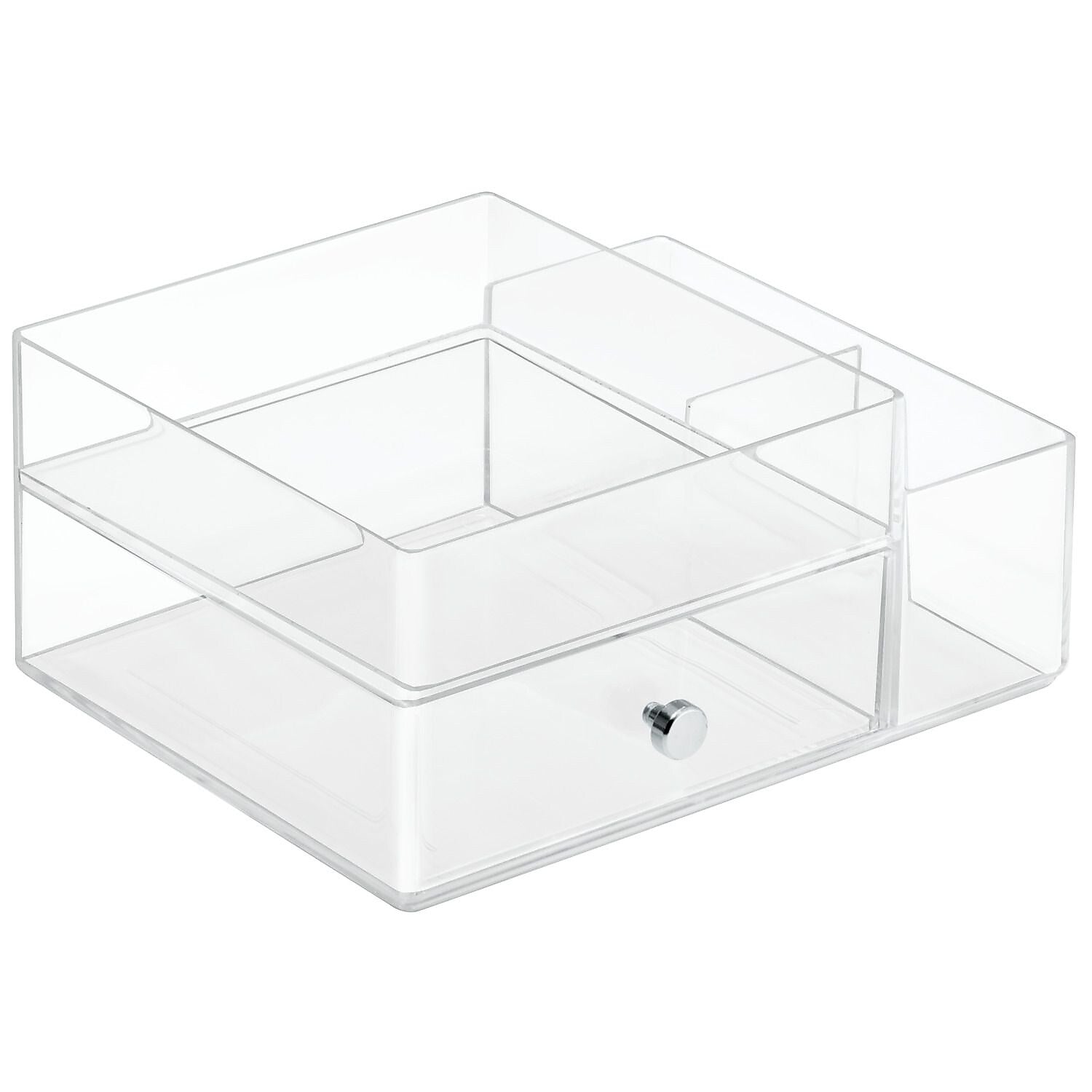 InterDesign Plastic Drawers with Side Organizer, Clear