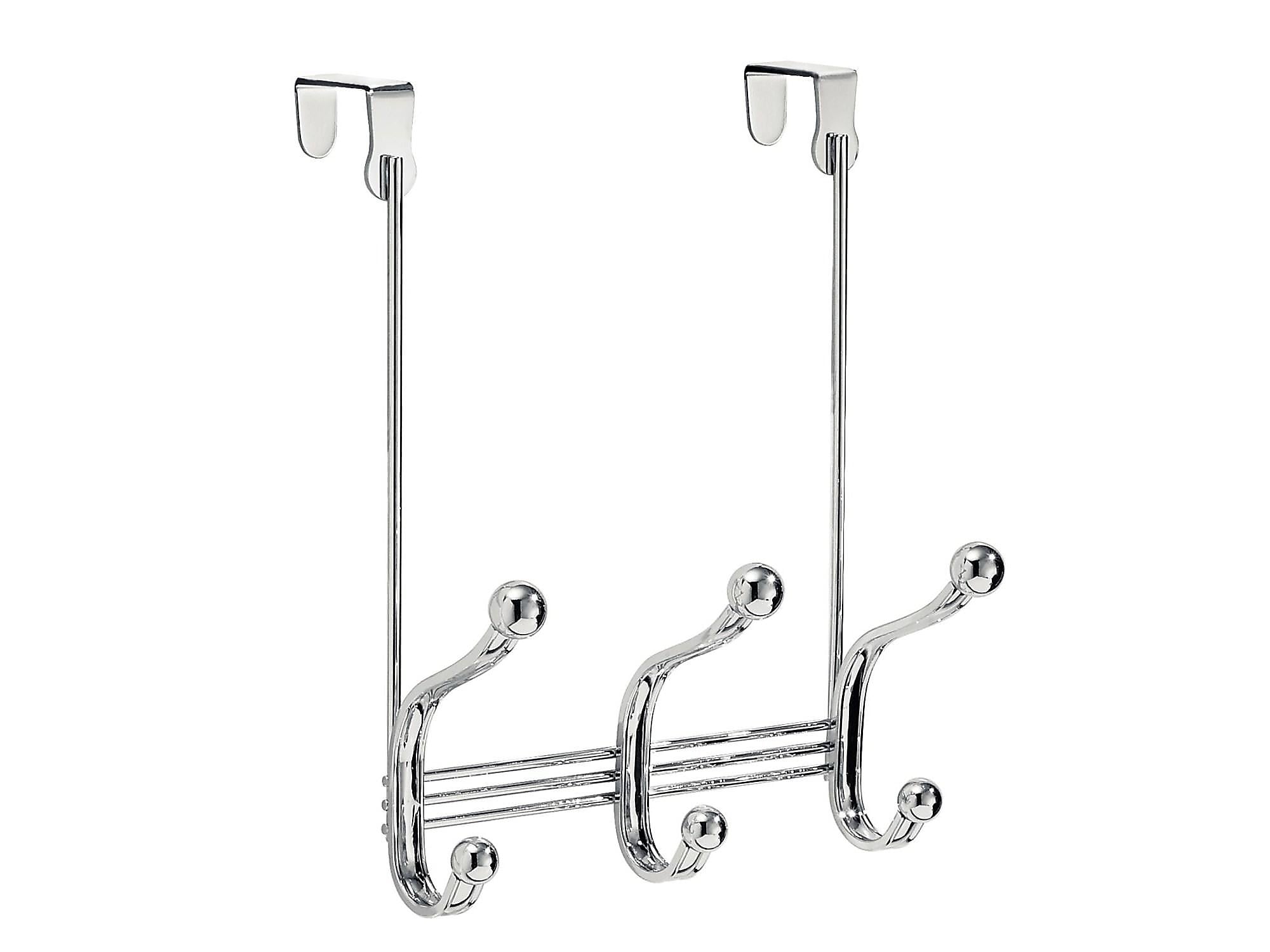 interDesign York Lyra Over-Door Rack, Chrome, Steel