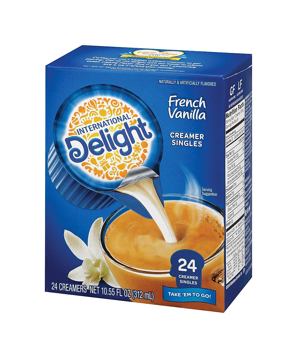 International Delight French Vanilla Dairy Free Liquid Creamer, 0.44 oz., 24/Box