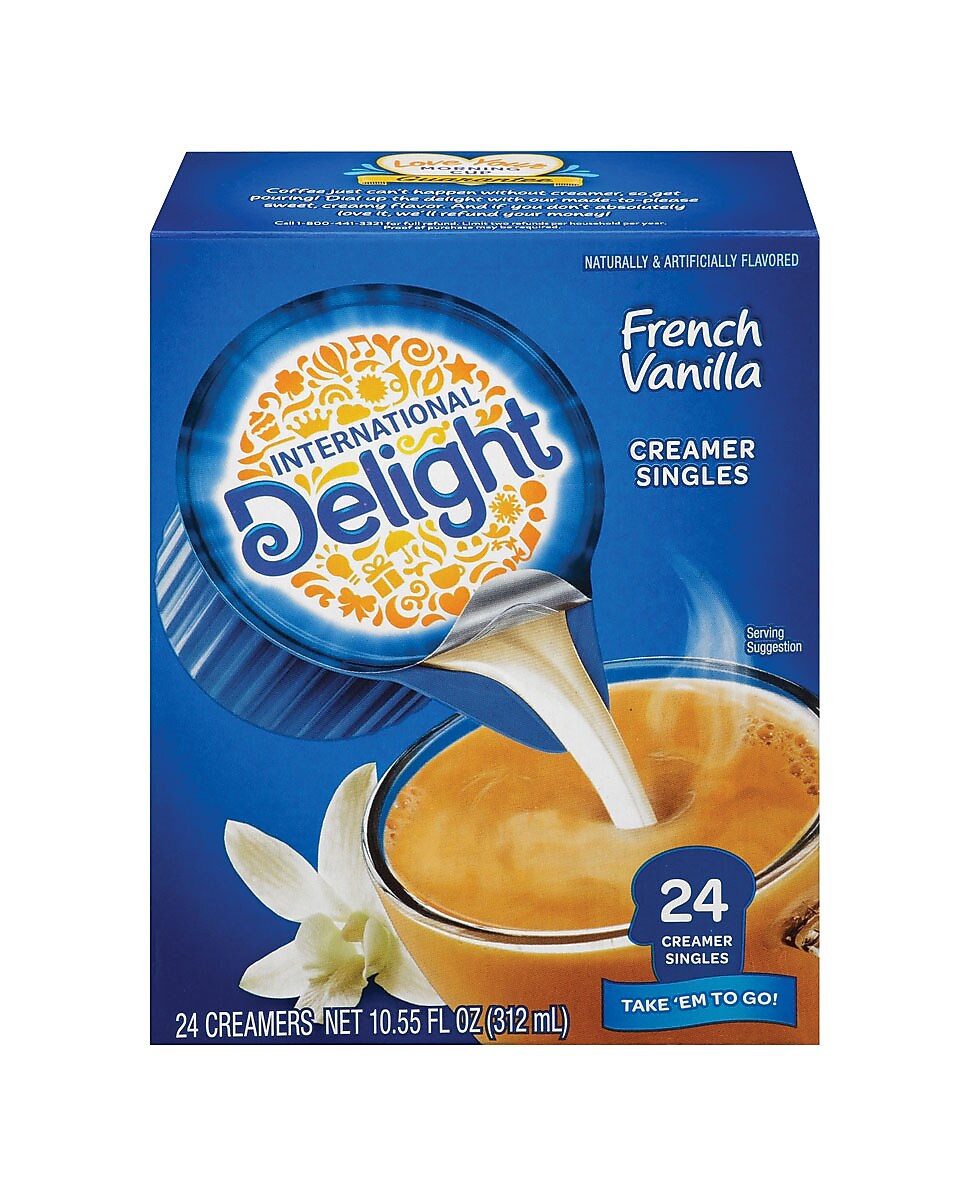 International Delight French Vanilla Dairy Free Liquid Creamer, 0.44 oz., 24/Box