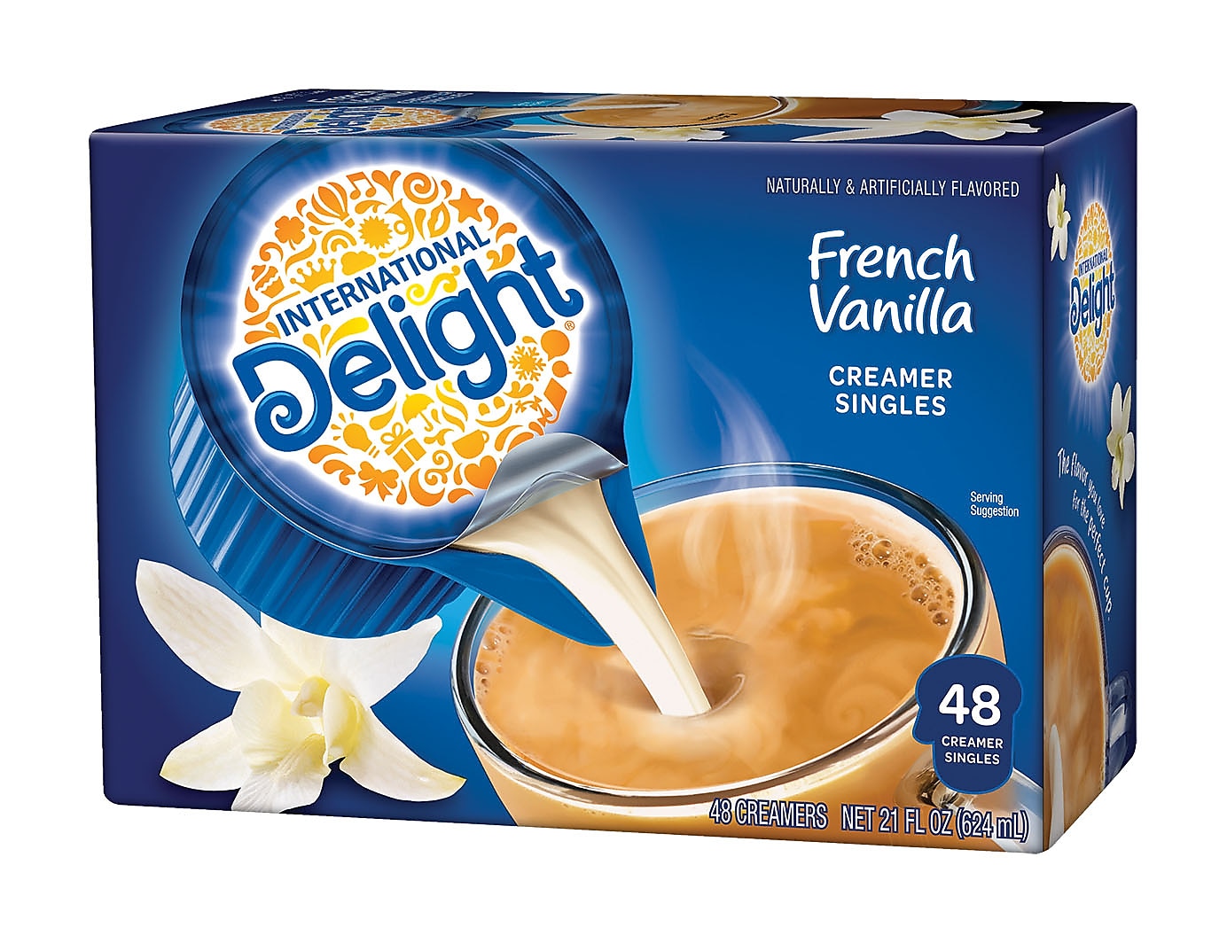 International Delight French Vanilla Dairy Free Liquid Creamer, 0.44 oz., 48/Box