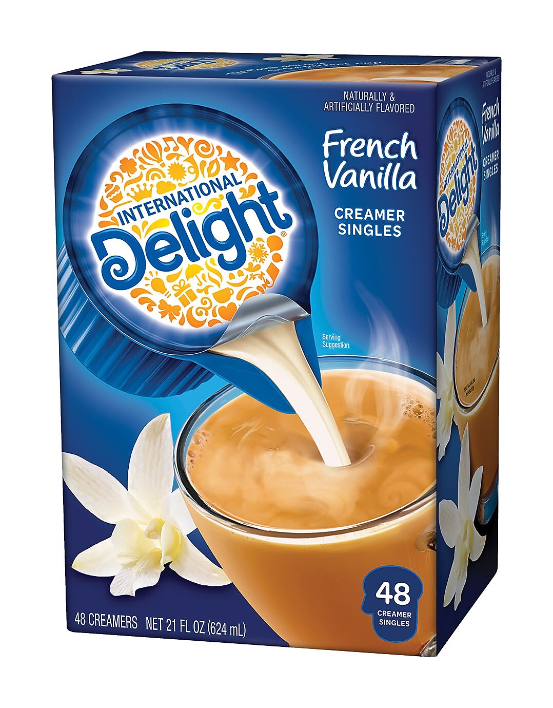 International Delight French Vanilla Dairy Free Liquid Creamer, 0.44 oz., 48/Box
