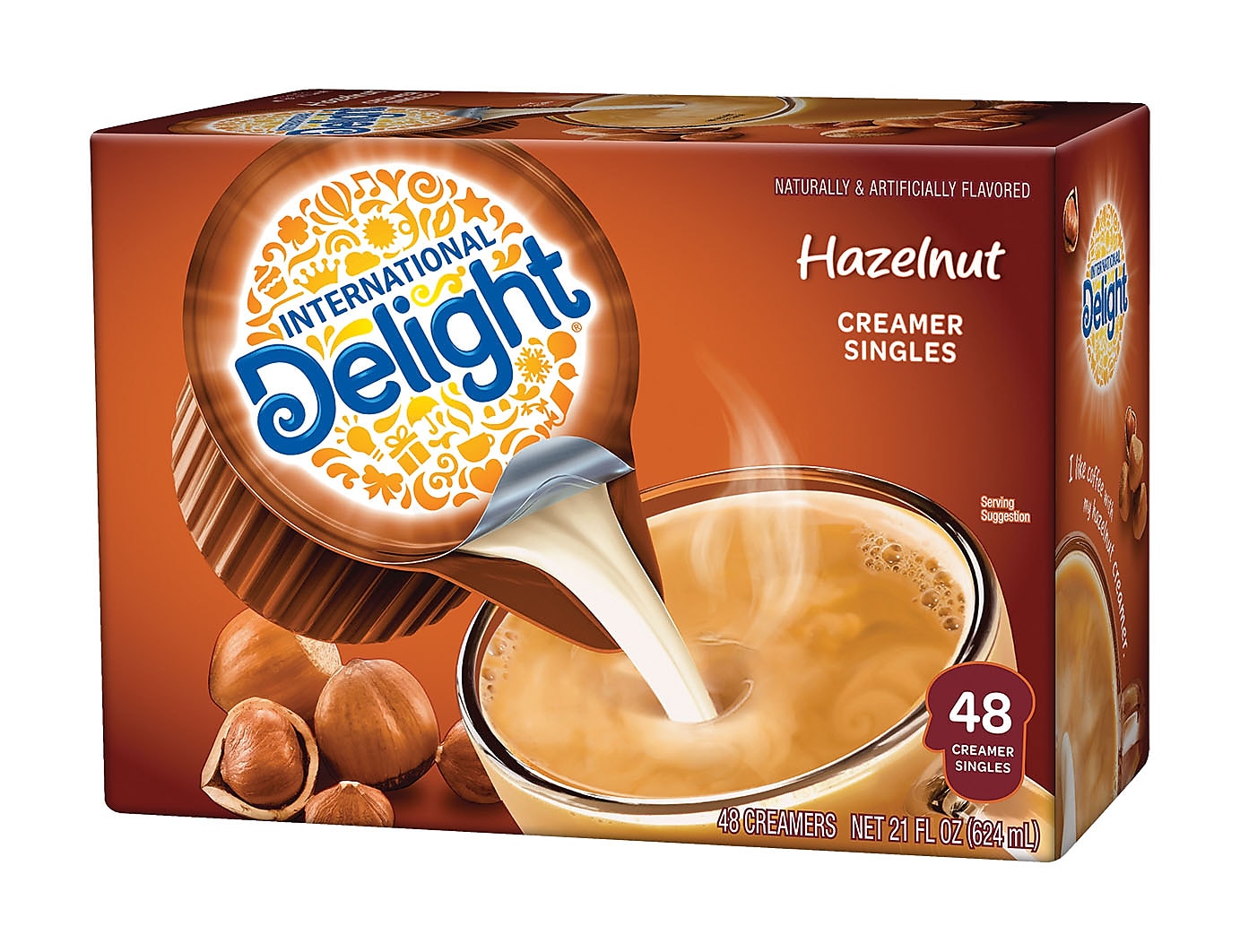 International Delight Hazelnut Dairy Free Liquid Creamer, 0.44 oz., 48/Box