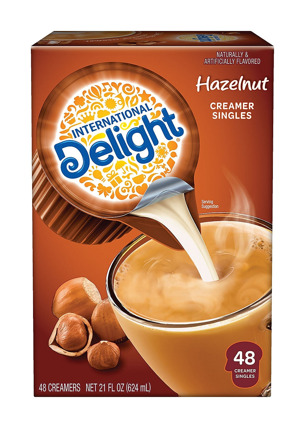 International Delight Hazelnut Dairy Free Liquid Creamer, 0.44 oz., 48/Box